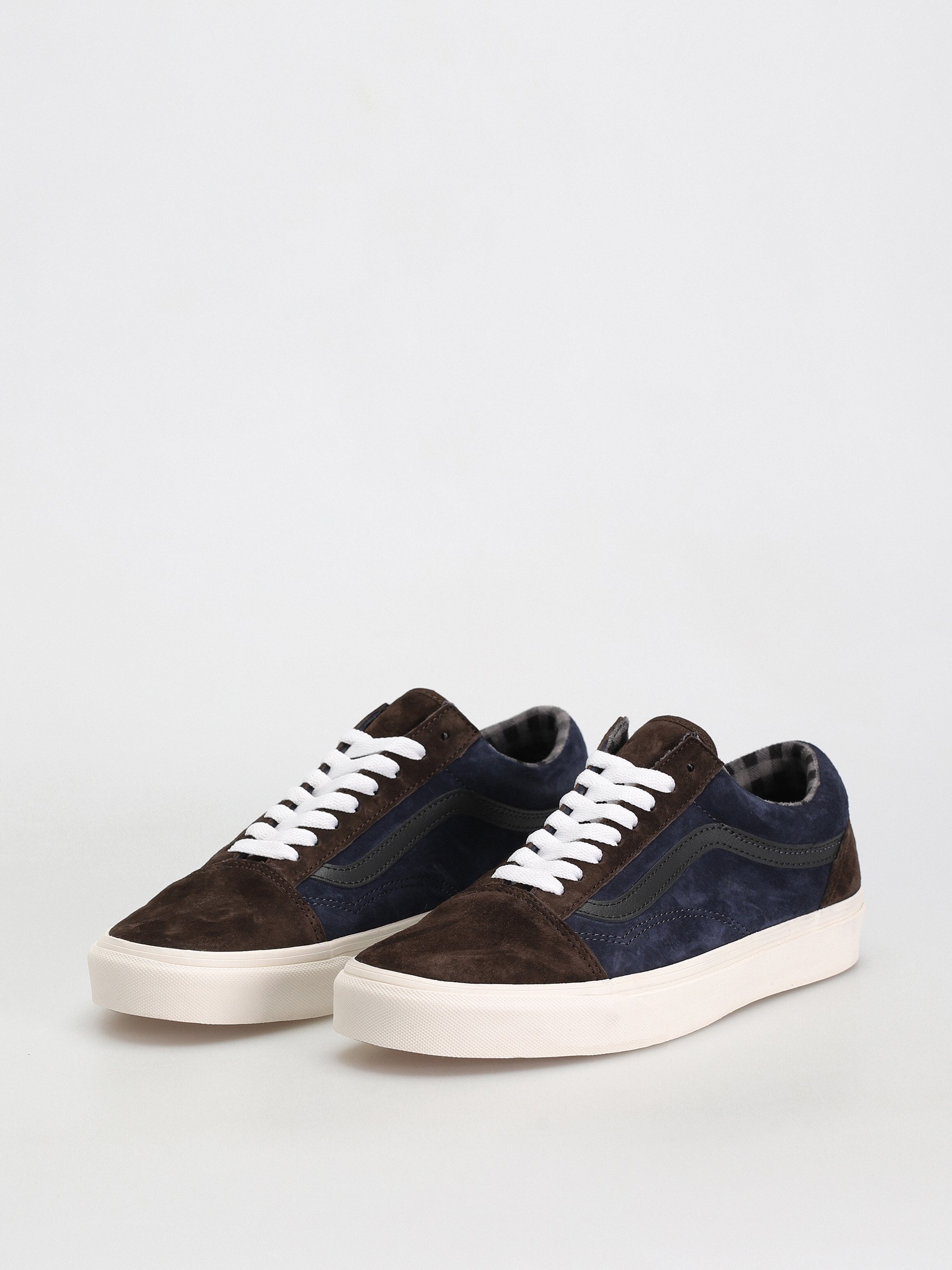 Pantofi Vans Old Skool (pig suede plaid brown/navy)