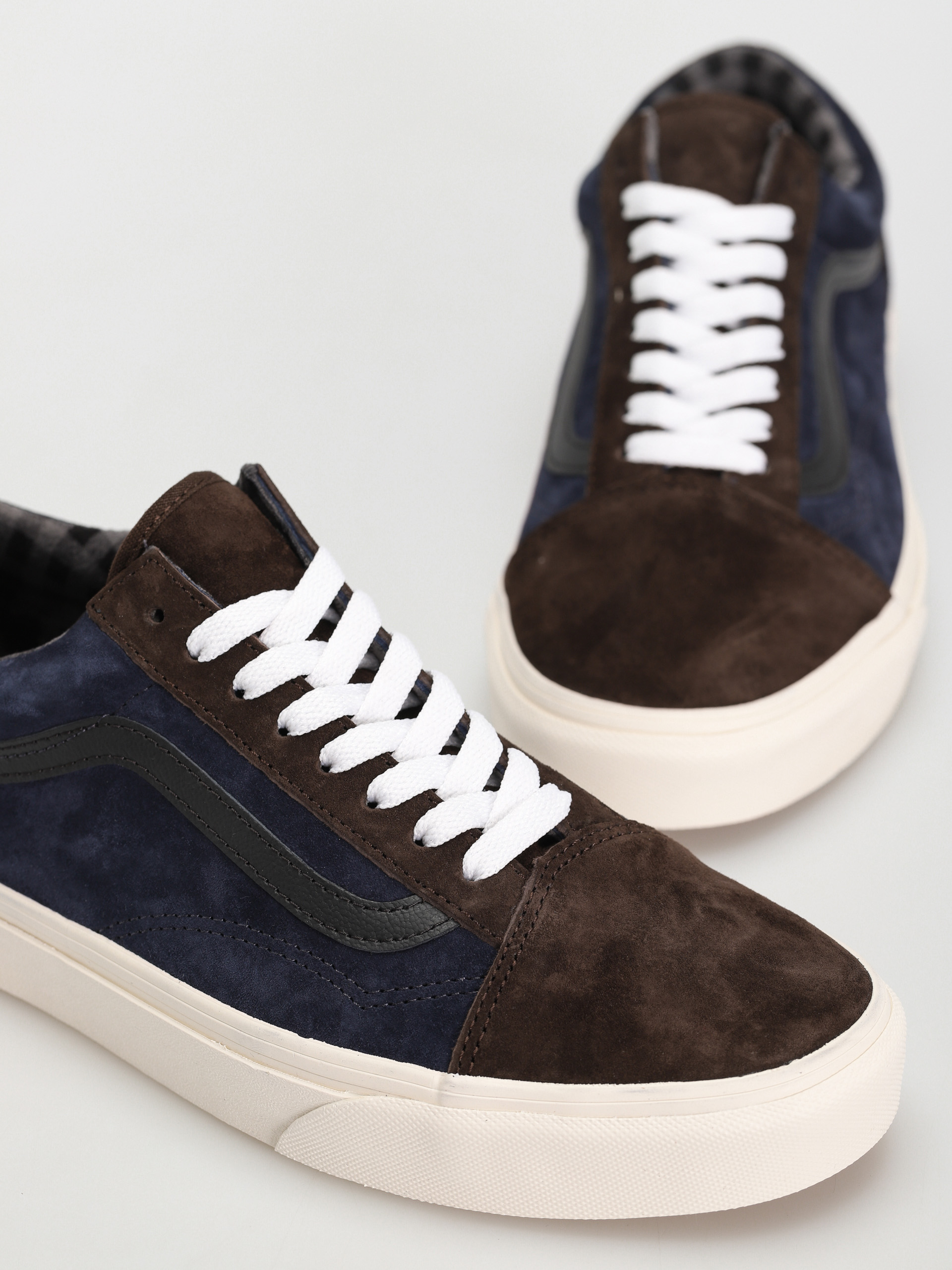 Pantofi Vans Old Skool (pig suede plaid brown/navy)