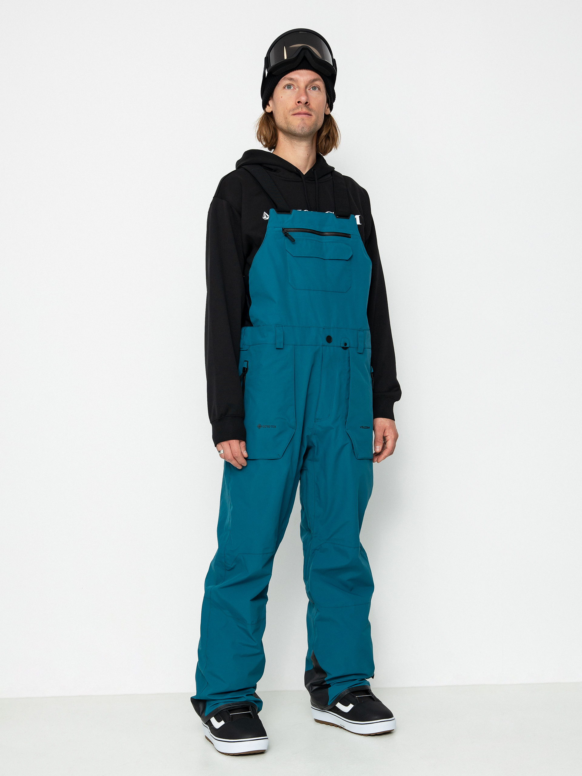 Pentru bărbați Pantaloni pentru snowboard Volcom Rain Gore Tex Bib Overall (blue)