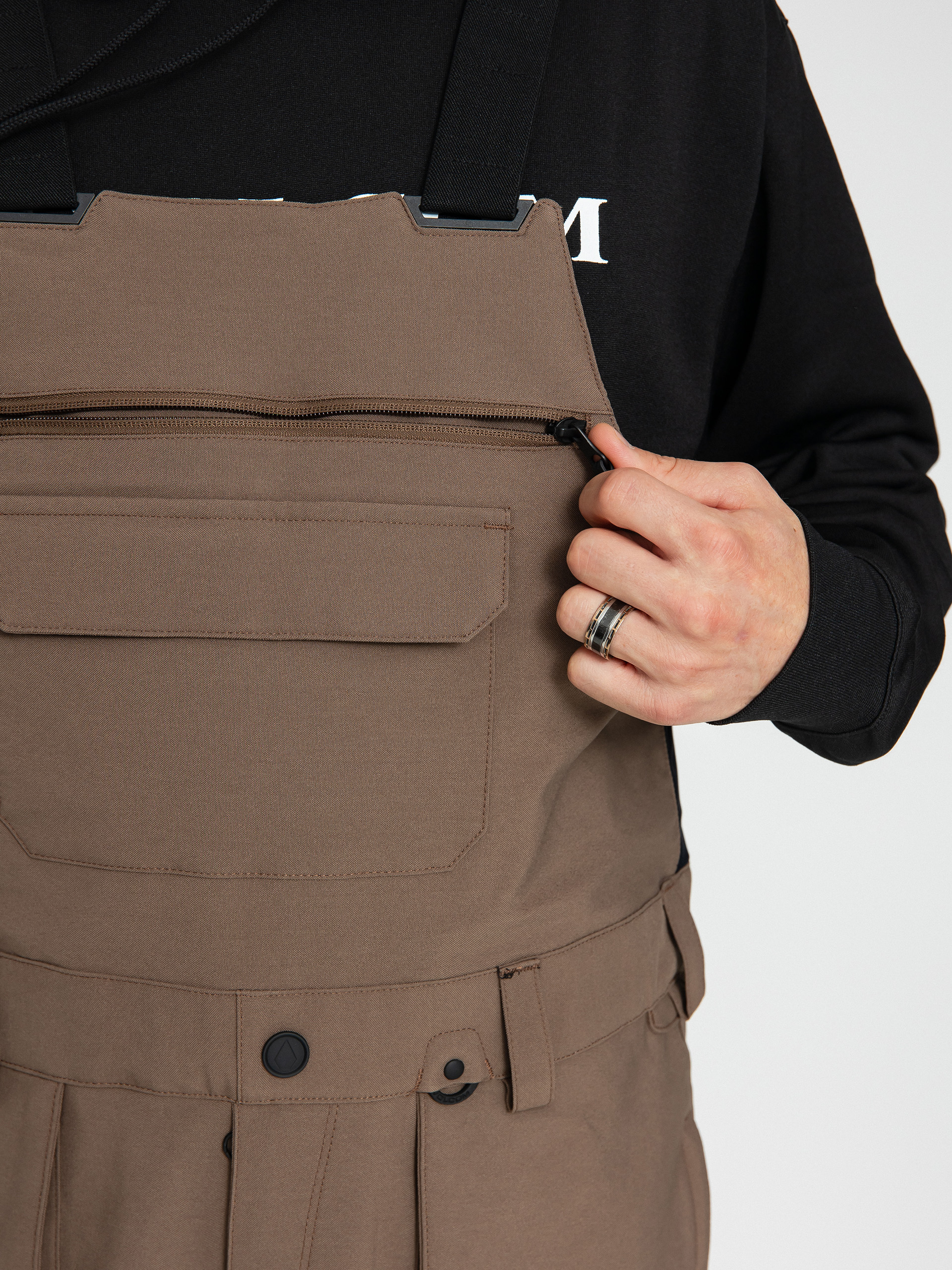 Pentru bărbați Pantaloni pentru snowboard Volcom Roan Bib Overall (teak)