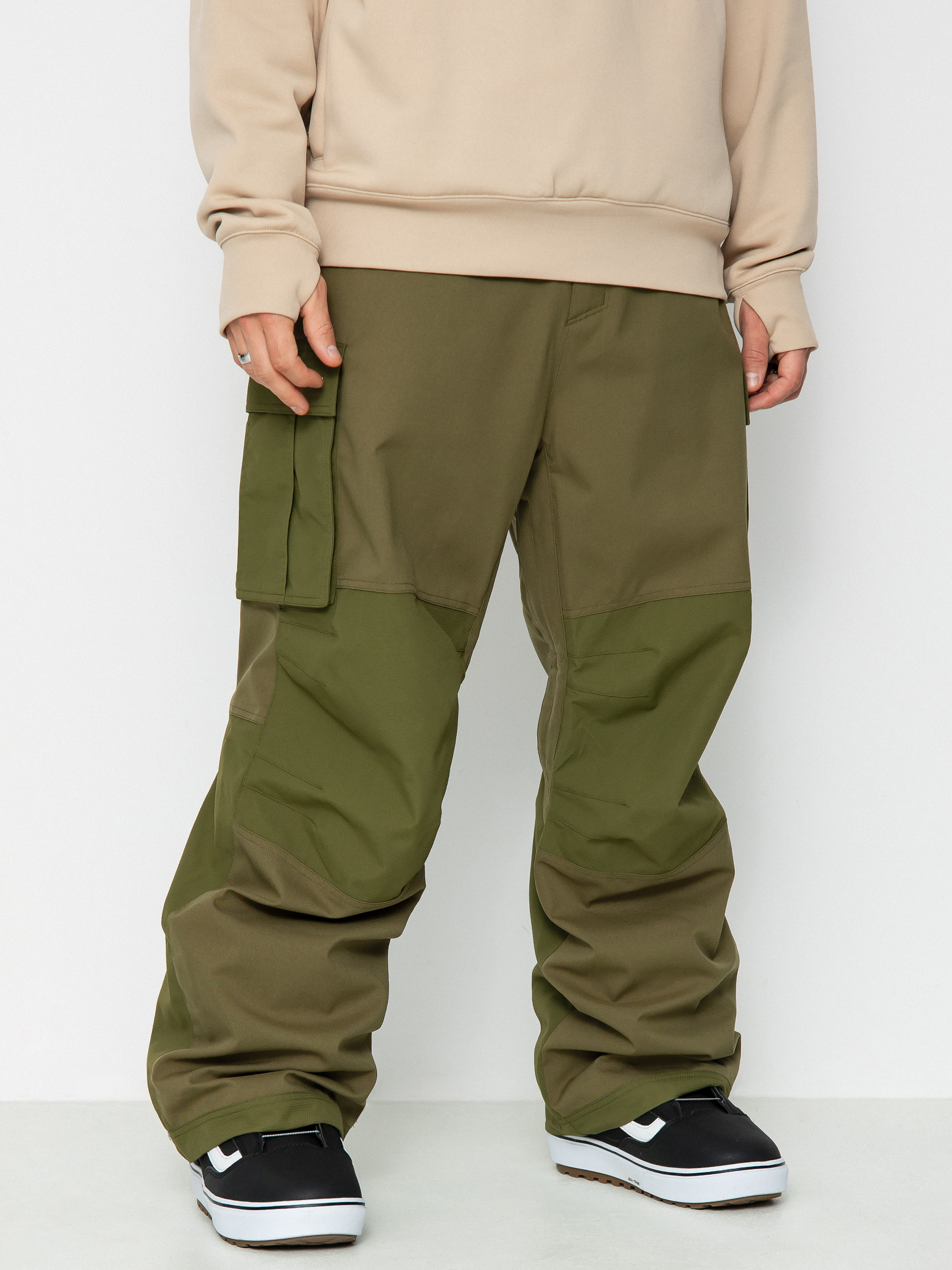 Pentru bărbați Pantaloni pentru snowboard Volcom Nwrk Baggy (military)
