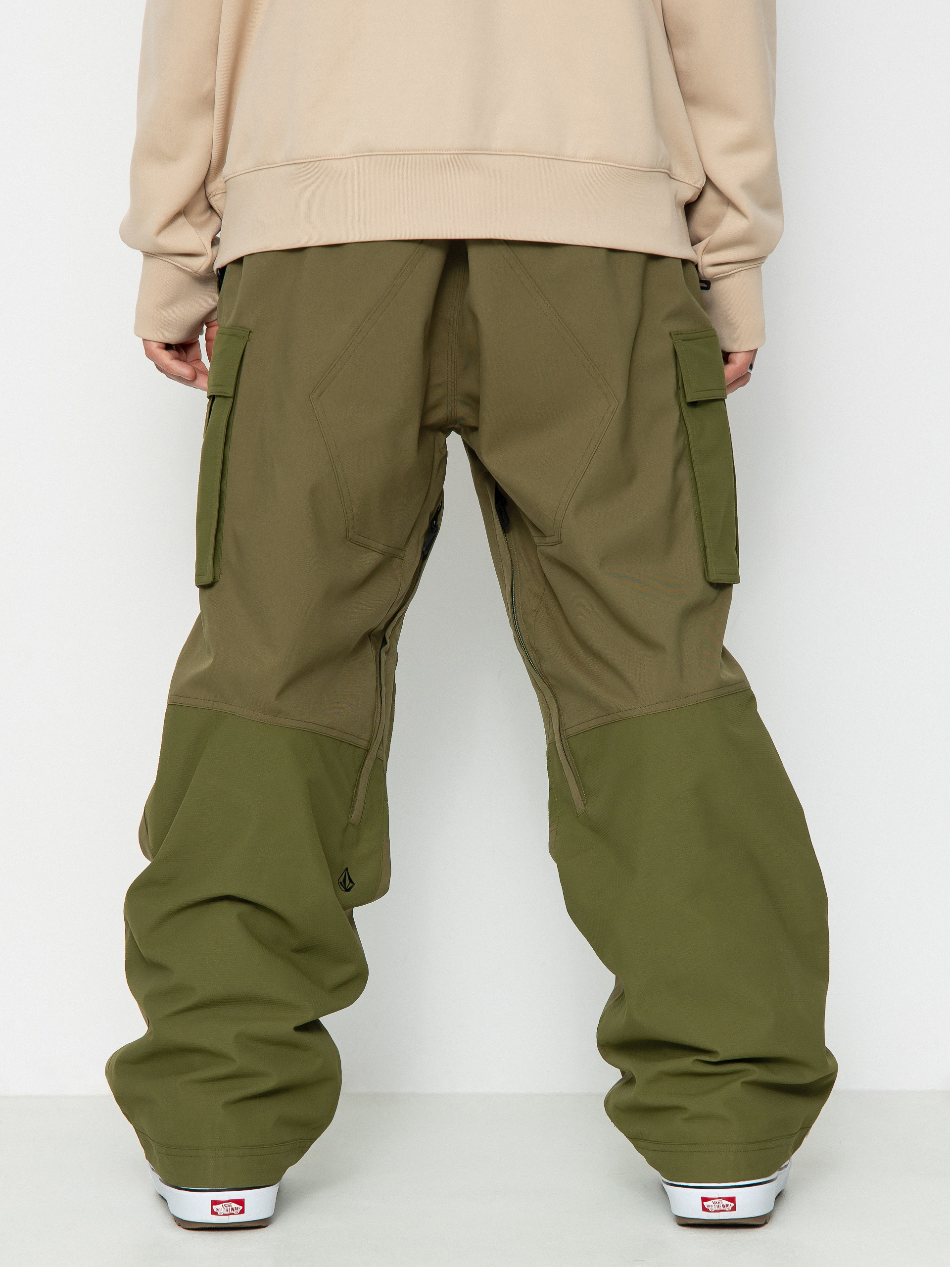 Pentru bărbați Pantaloni pentru snowboard Volcom Nwrk Baggy (military)