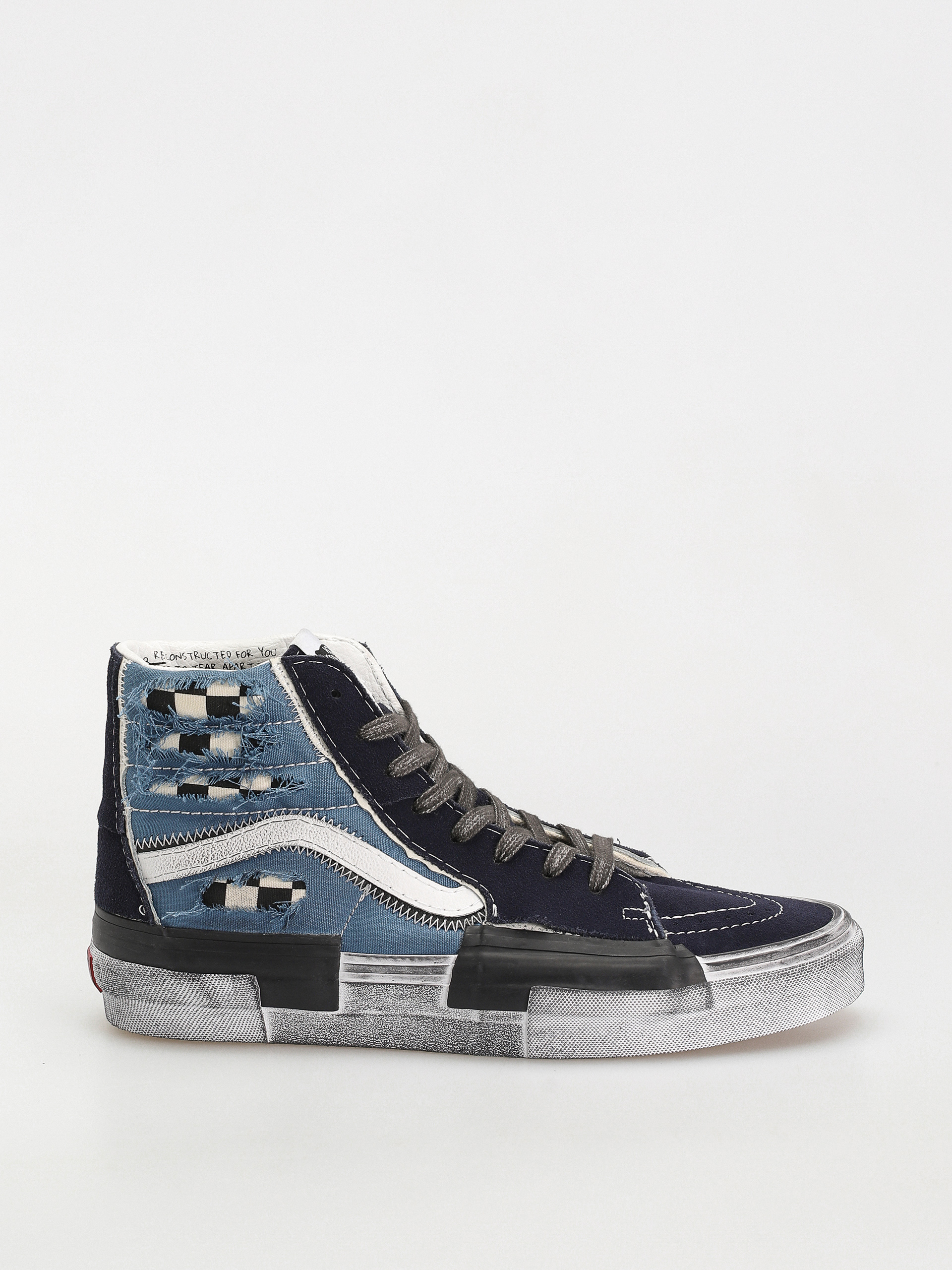 Pantofi Vans Sk8 Hi Reconstruct (stressed check navy/stv navy)