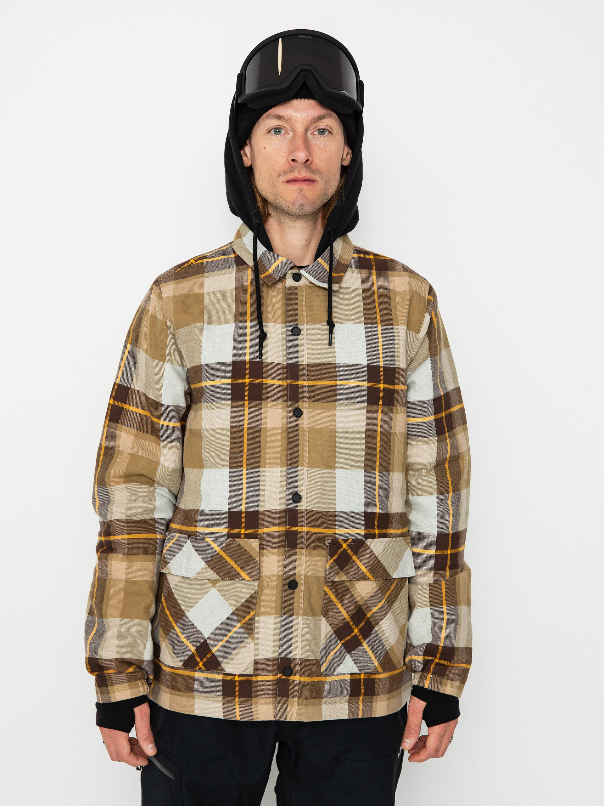 Pentru bărbați Geacă de snowboard Volcom Ins Riding Flannel (khakiest)