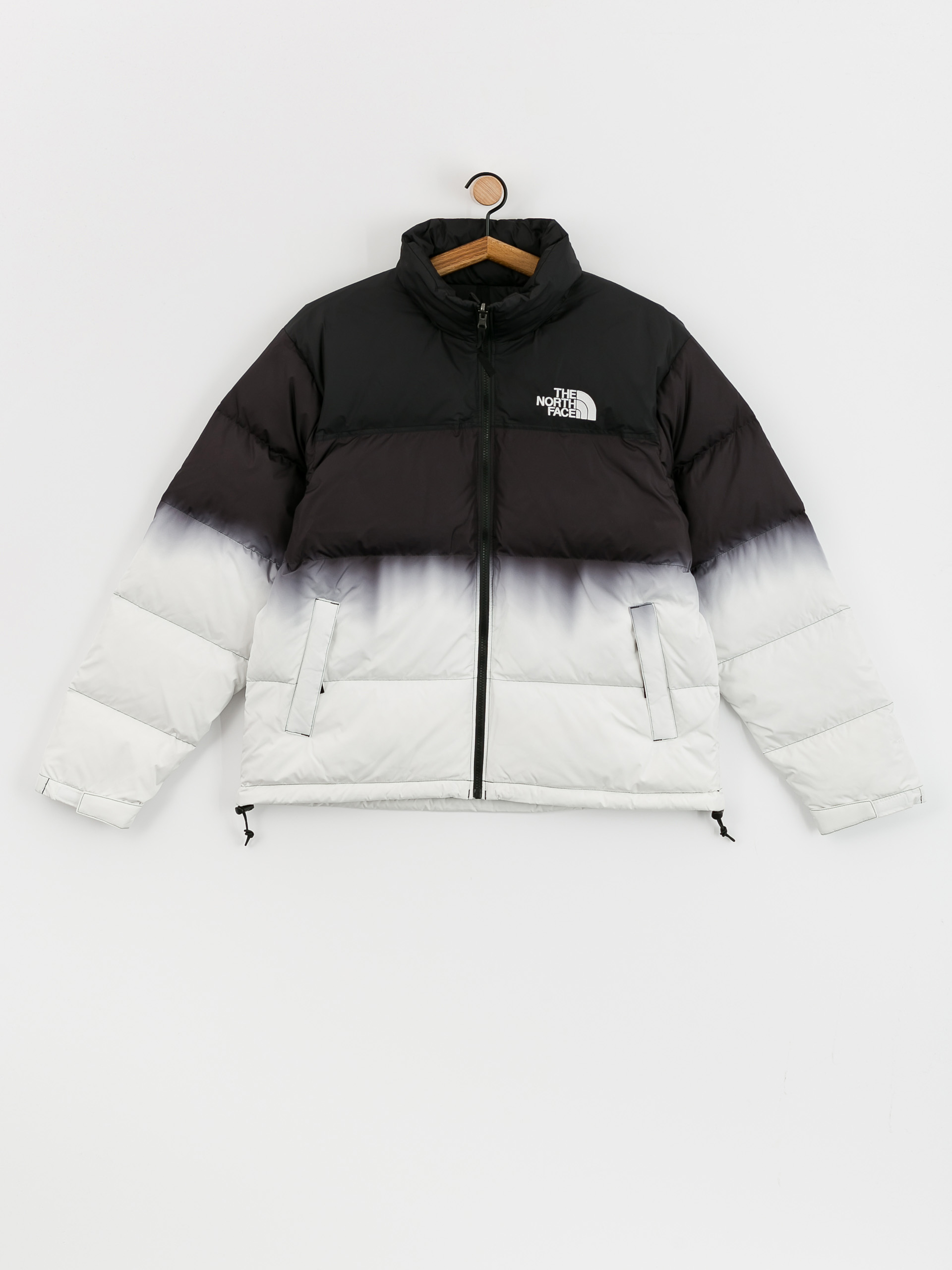 Geacă The North Face 96 Nuptse Dip Dye - alb, negru (tnf black dip