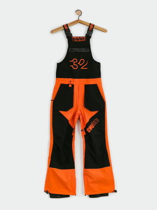Pantaloni pentru snowboard ThirtyTwo Youth Basement Bib JR (black/orange)