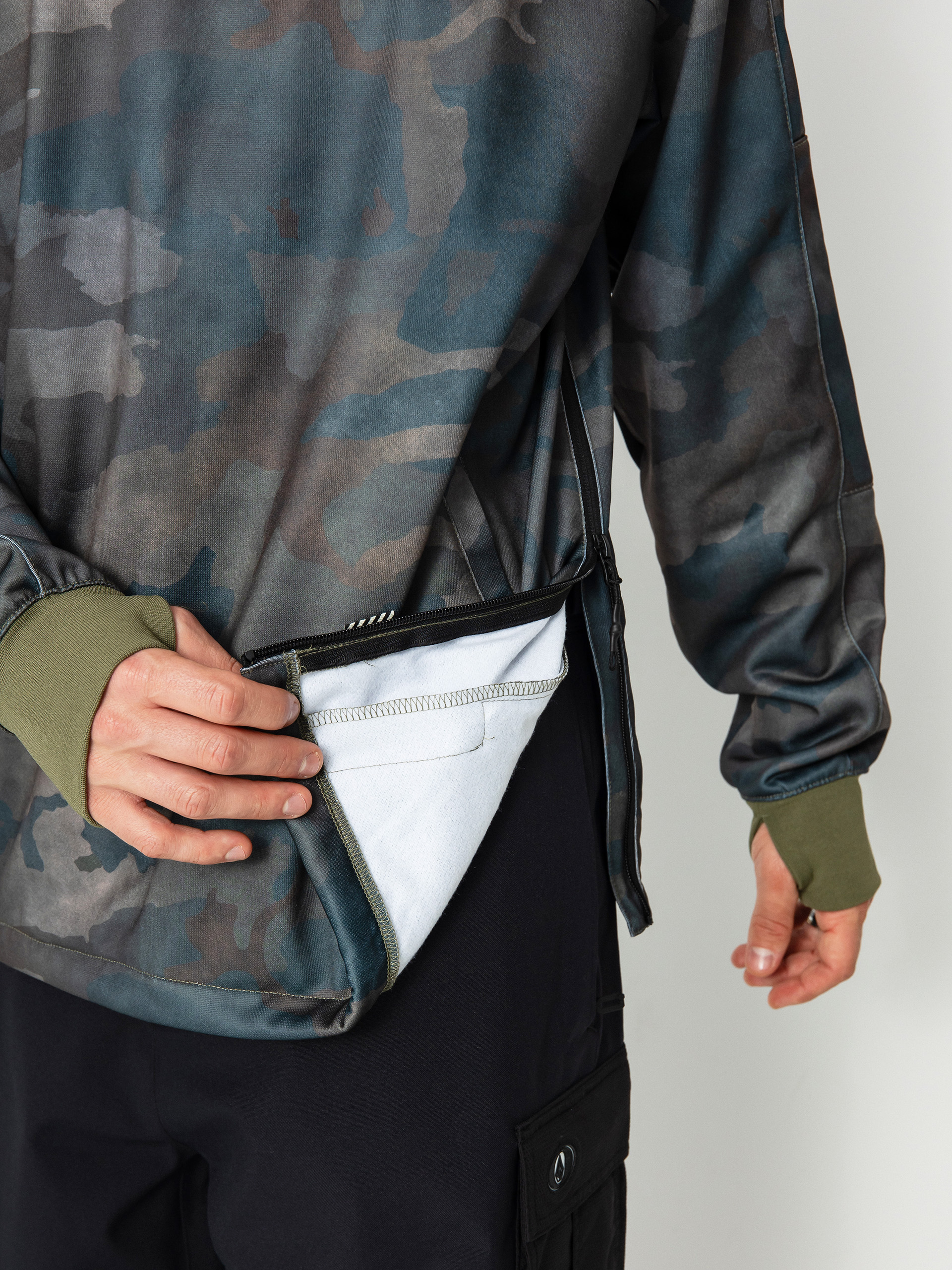 Pentru bărbați Hanorac termic Volcom Hydro Riding Crew (cloudwash camo)