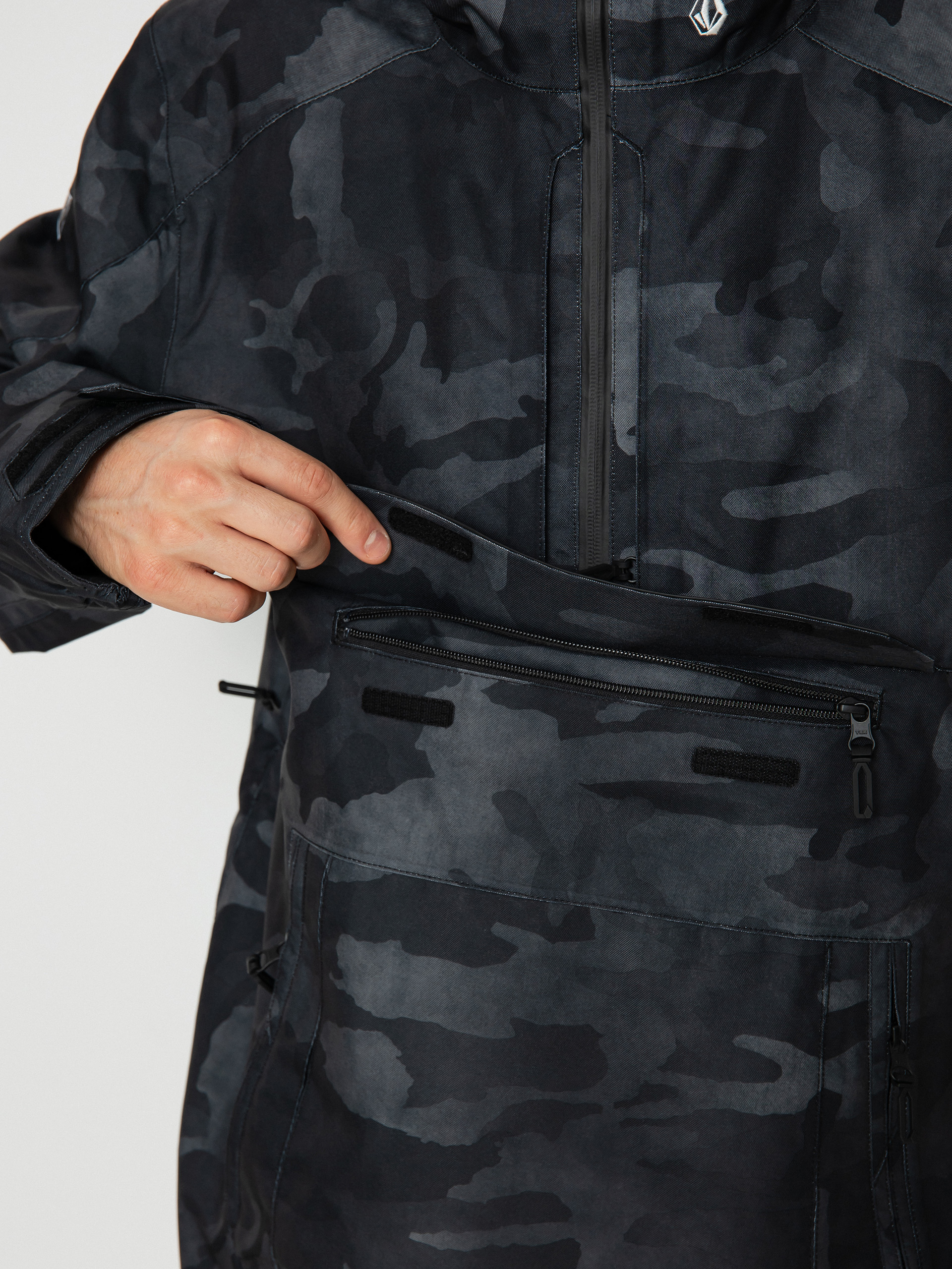 Pentru bărbați Geacă de snowboard Volcom Brighton Pullover (black camo)