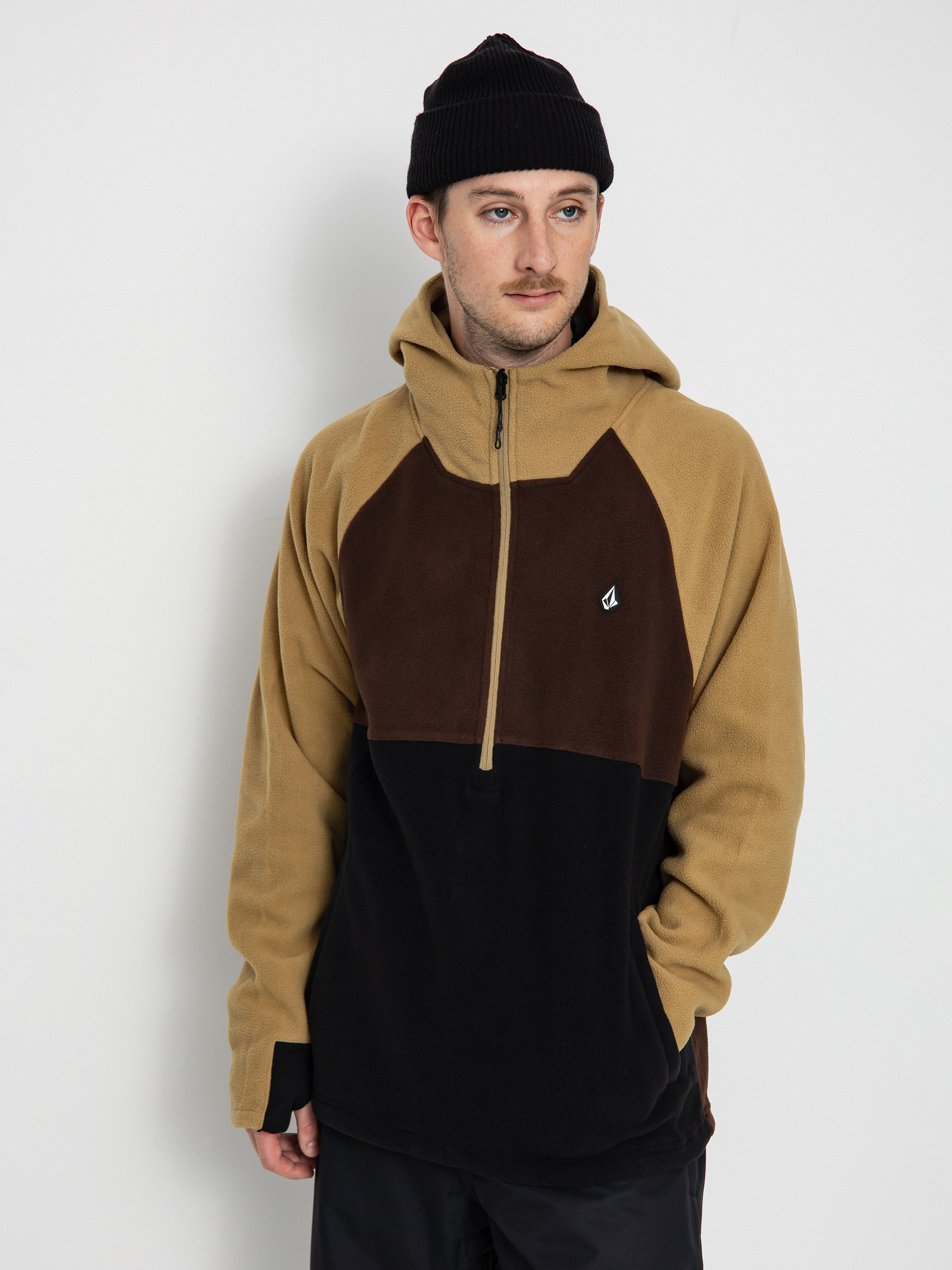 Pentru bărbați Hanorac termic Volcom Polar 1/2 Zip HD (dark khaki)