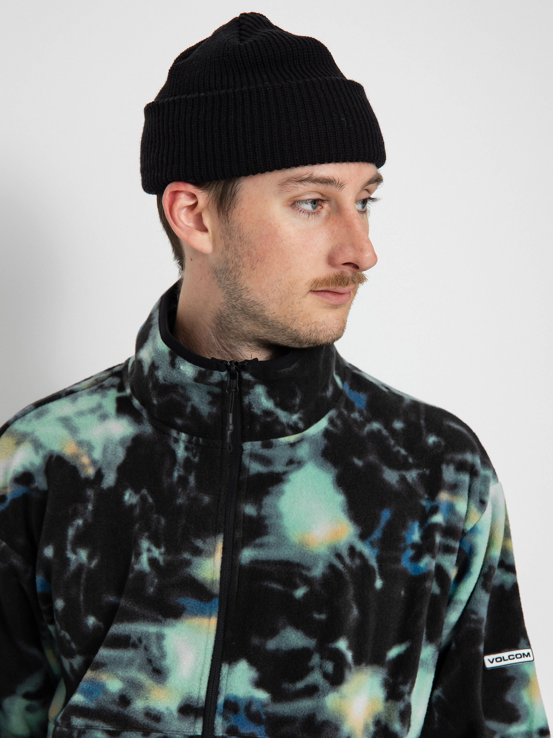 Pentru bărbați Hanorac termic Volcom Polar Mock 1/2 Zip (spritz black)