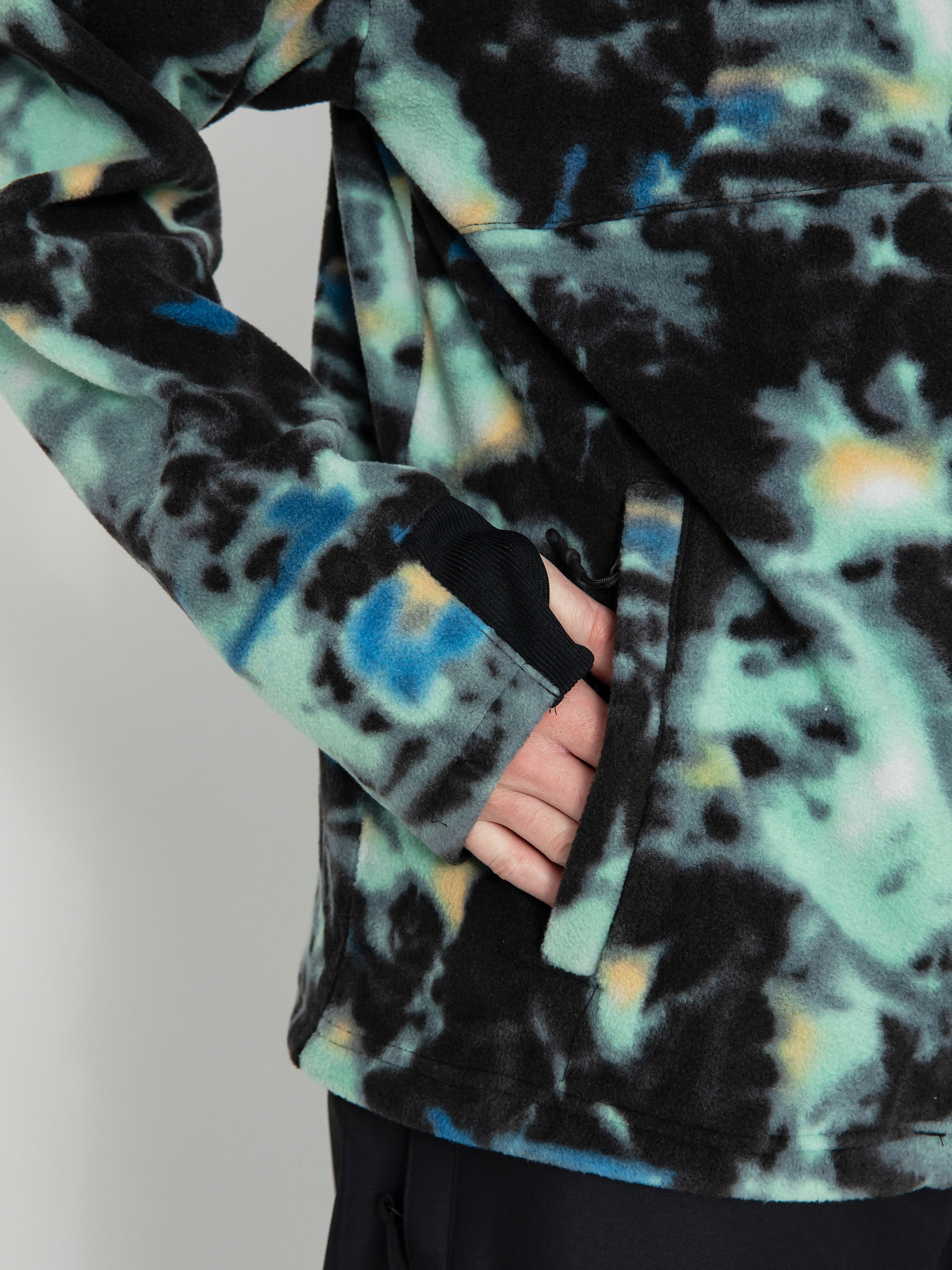 Pentru bărbați Hanorac termic Volcom Polar Mock 1/2 Zip (spritz black)