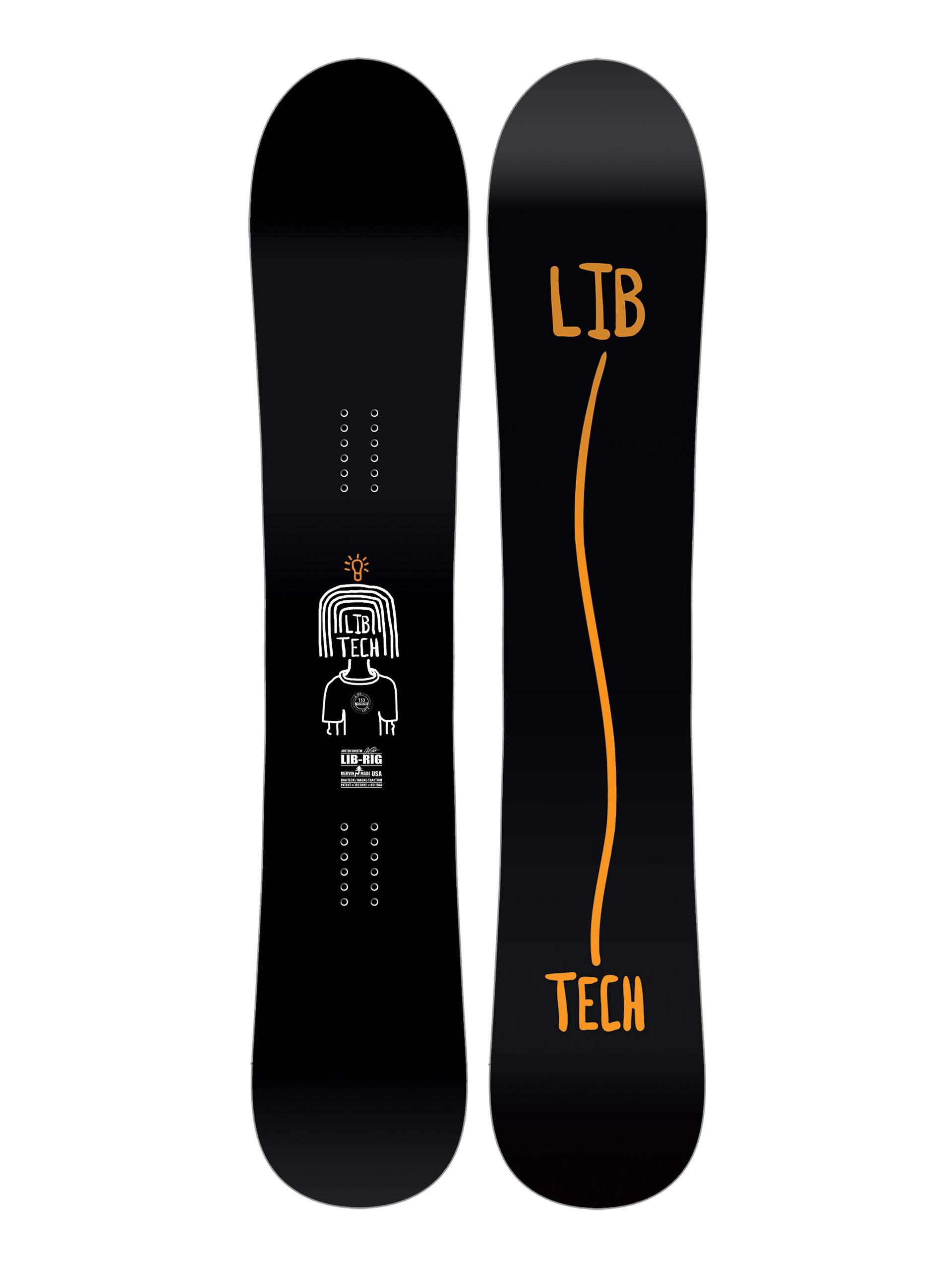 Pentru bărbați Snowboard Lib Tech Lib Rig (black/orange)