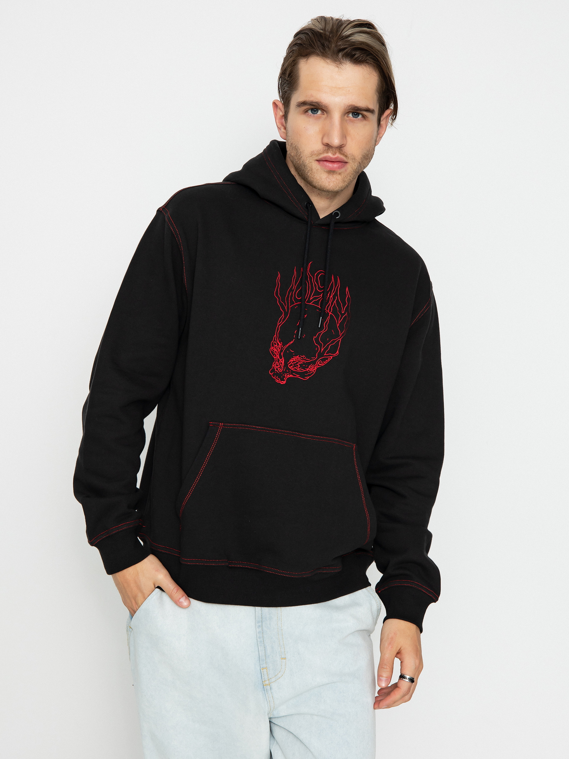 Hanorac cu glugă Volcom Burnher HD (black)