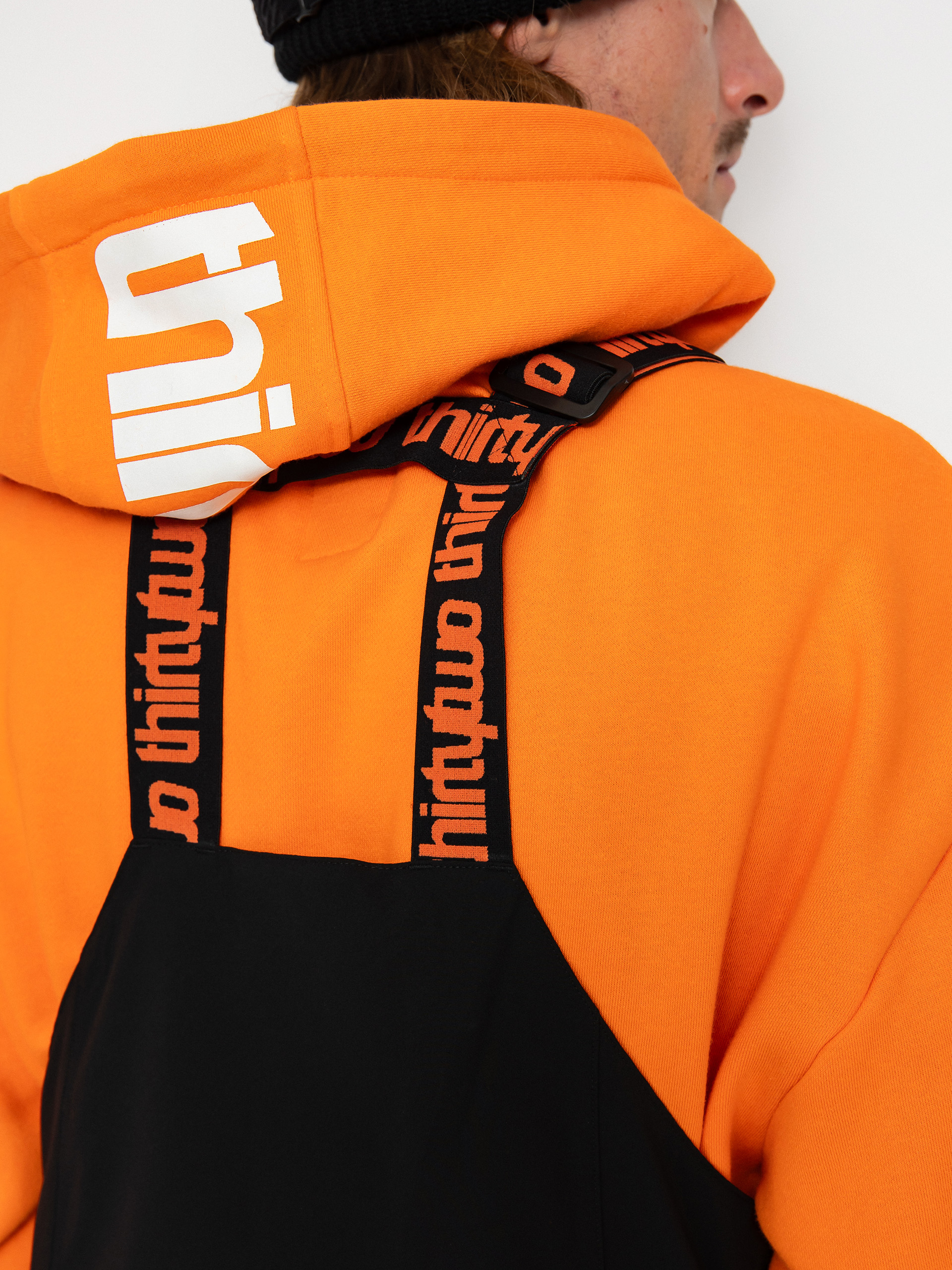 Pentru bărbați Pantaloni pentru snowboard ThirtyTwo Basement Bib (black/orange)
