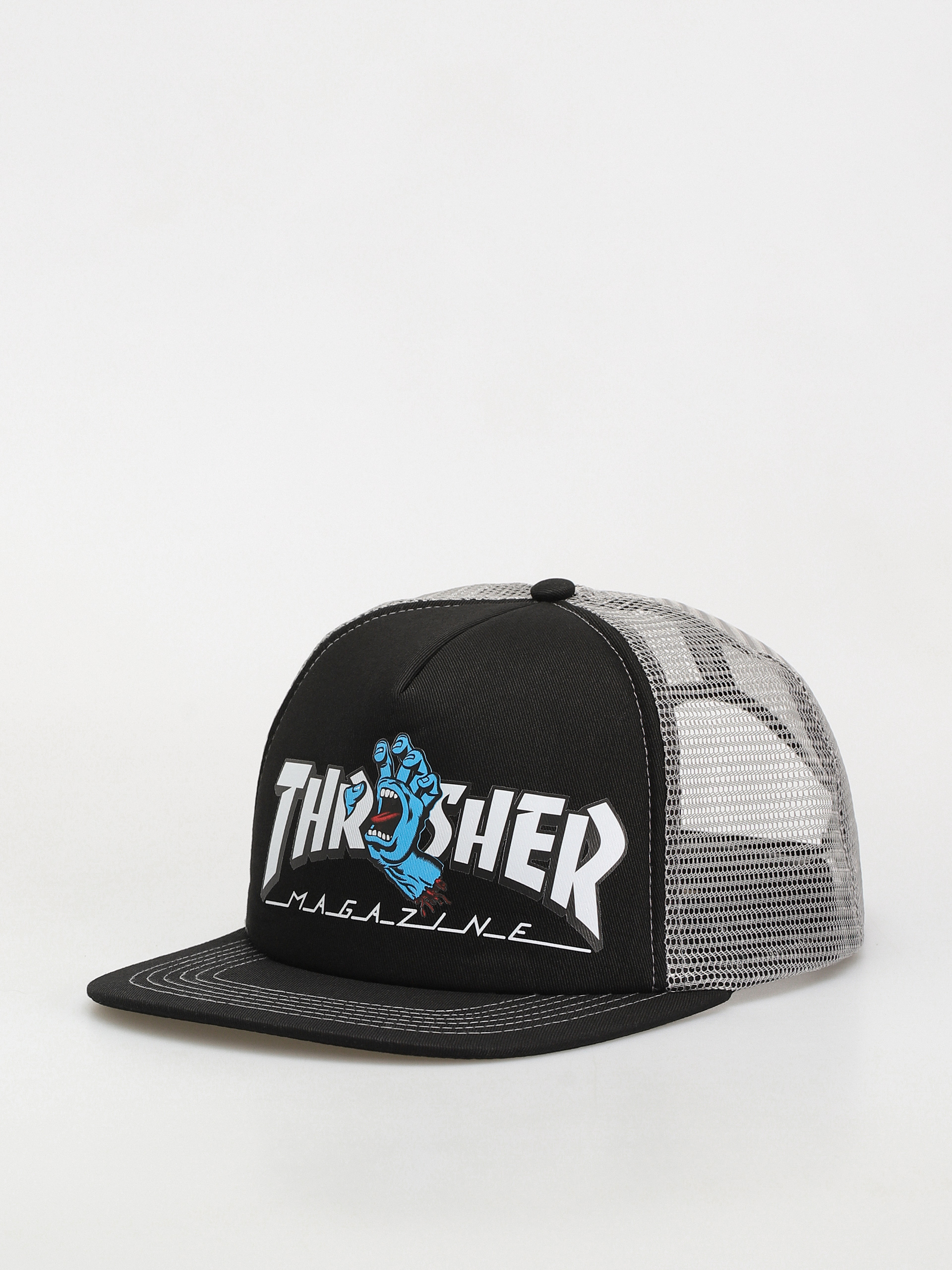 Șapcă Santa Cruz X Thrasher Screaming Logo Mesh Trucker (black/grey)