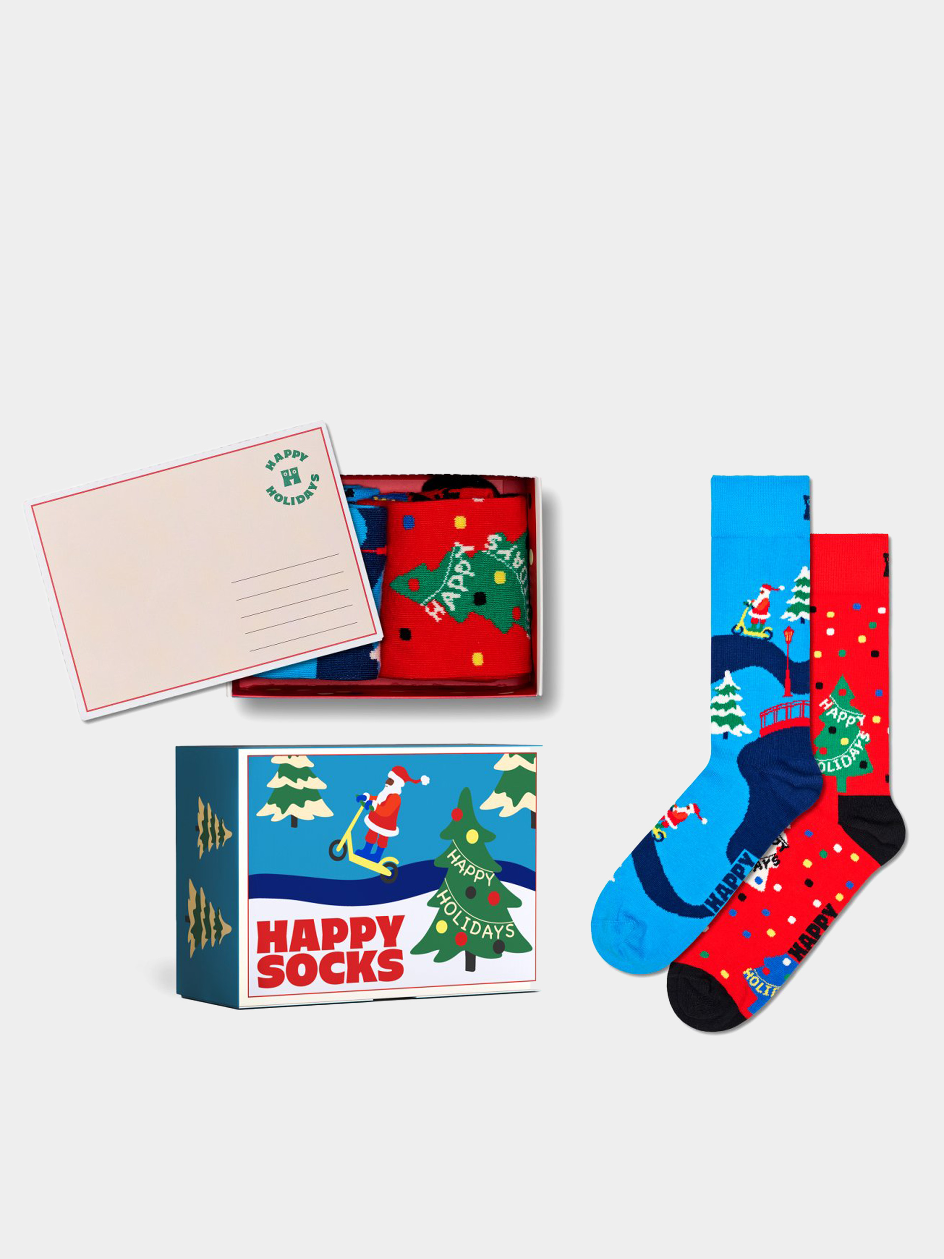 Șosete Happy Socks 2 Pack Happy Holidayss Gift Set (light blue)