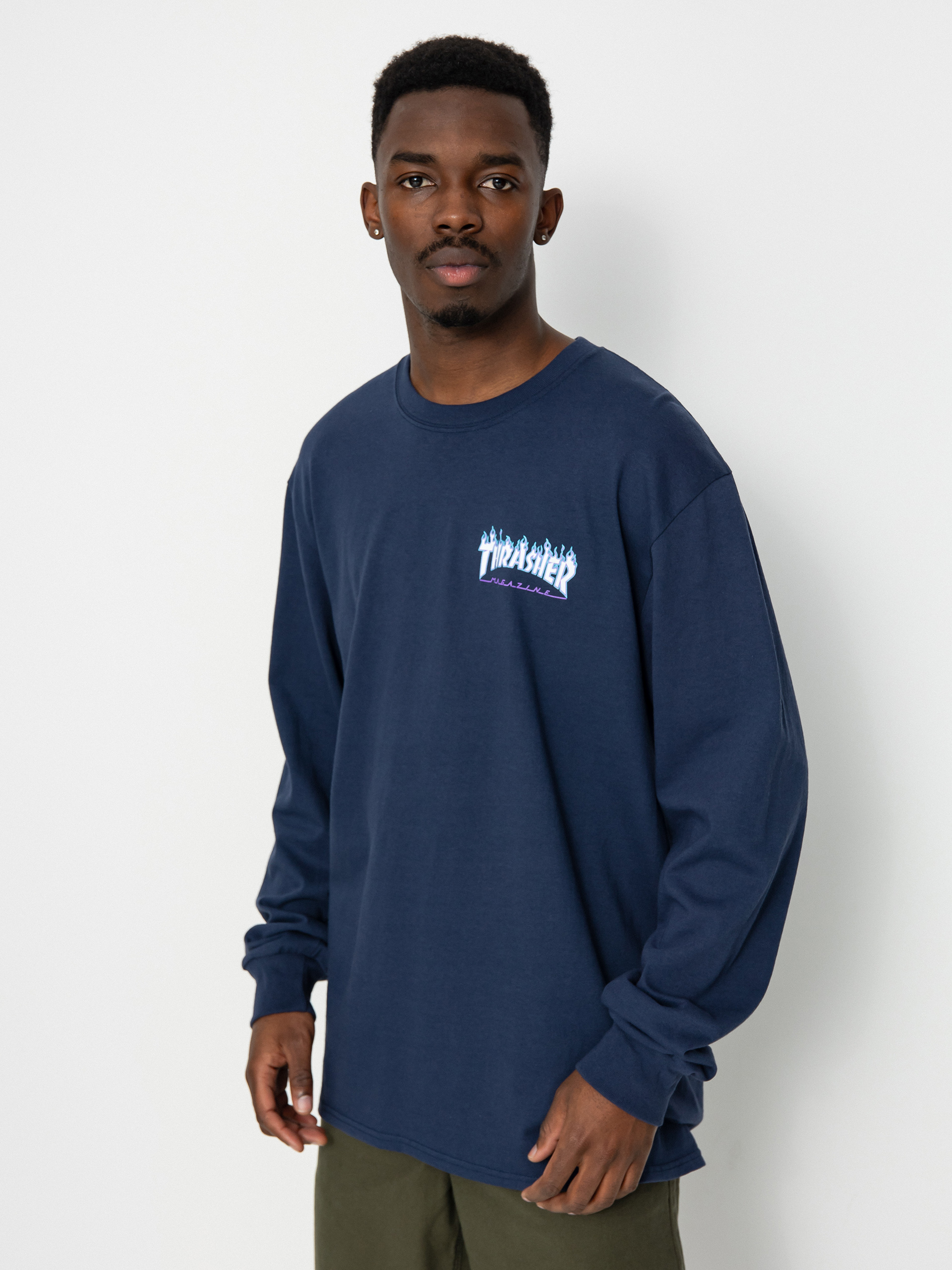 Longsleeve Santa Cruz X Thrasher Flame Dot (navy)