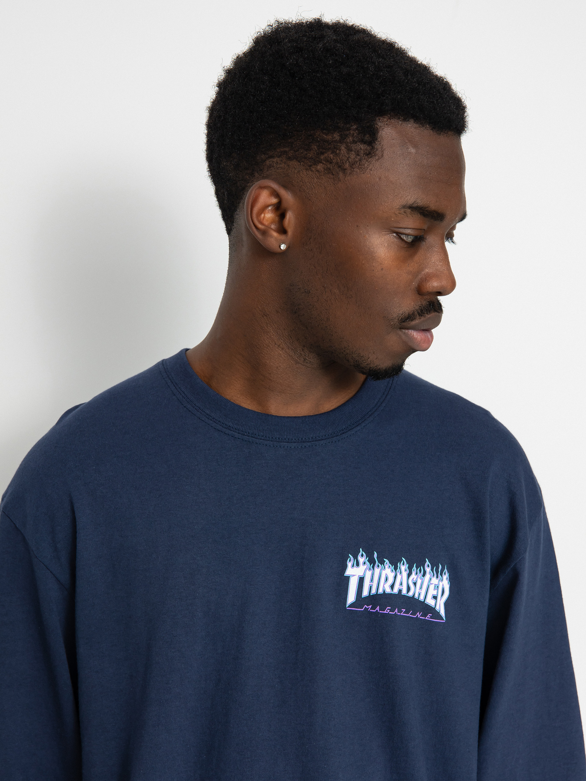 Longsleeve Santa Cruz X Thrasher Flame Dot (navy)