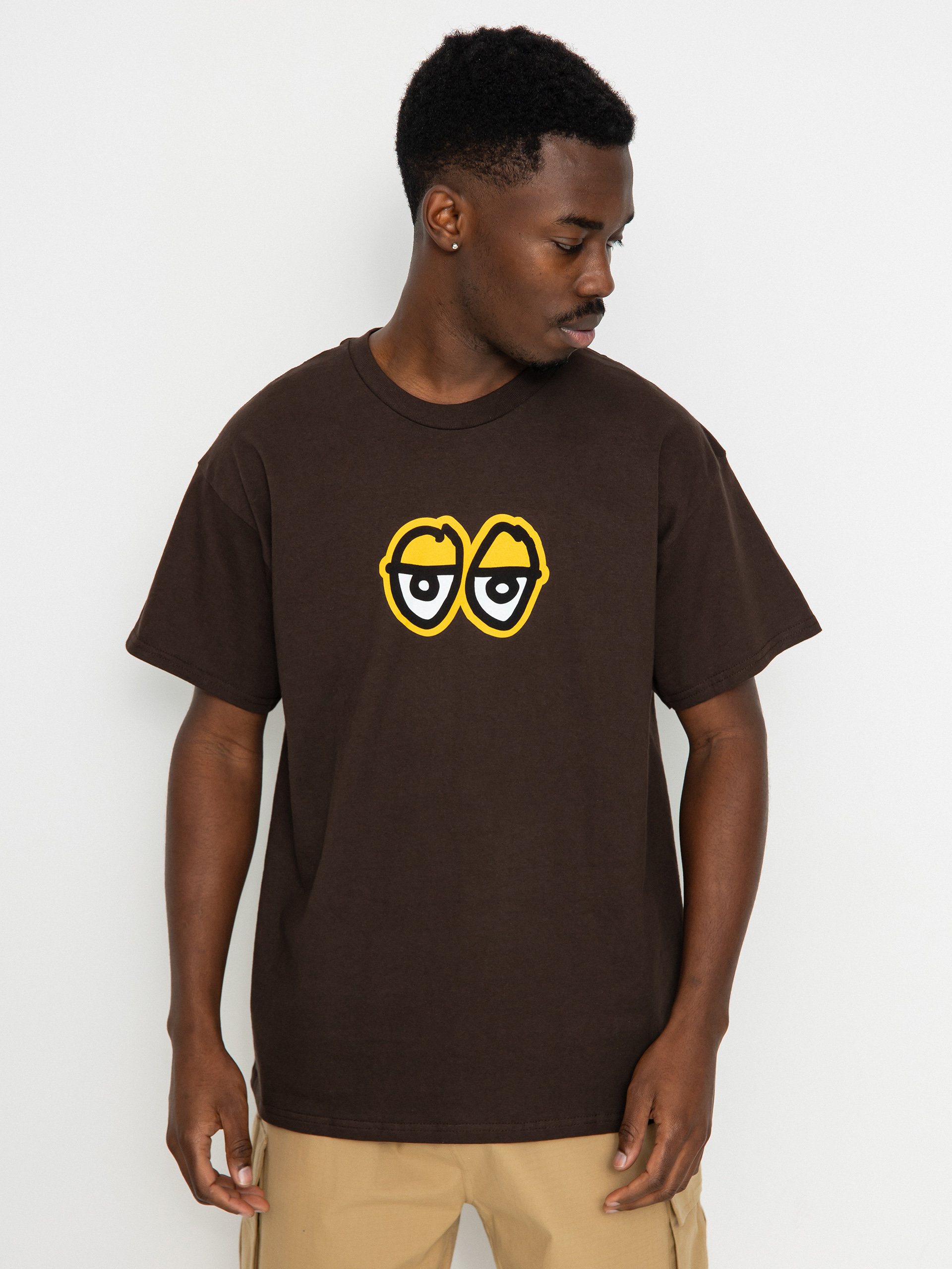 Tricou Krooked Eyes Lg Dk (chocolate/gold)