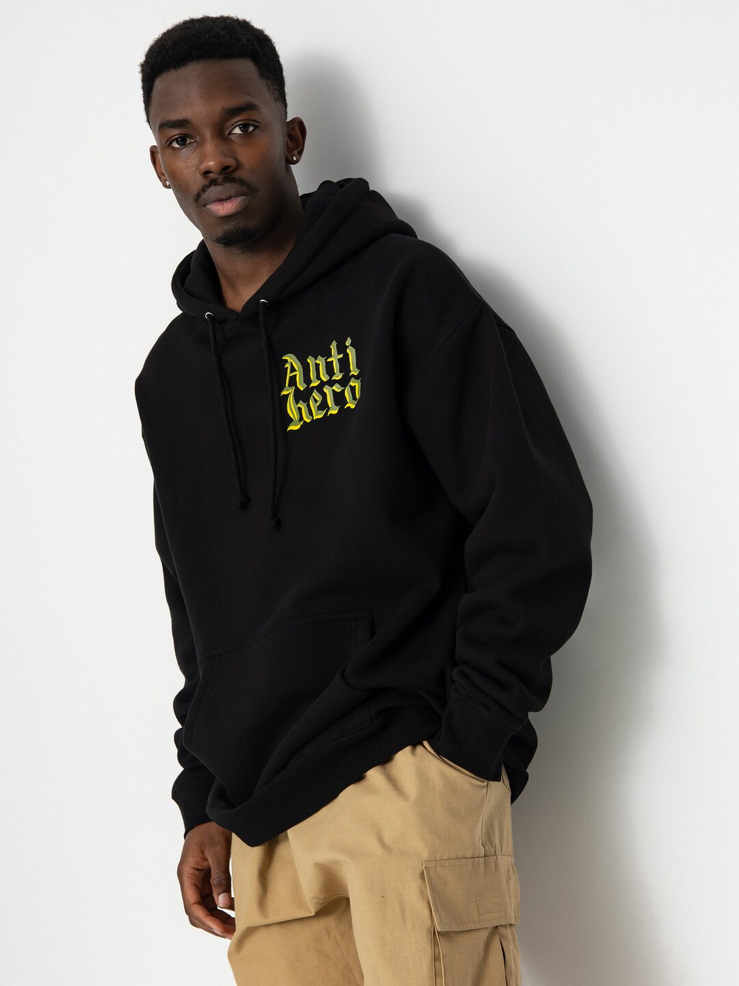 Hanorac cu glugă Antihero Trmnl Vlcty HD (black/olive/yellow)