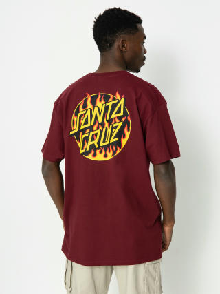 Tricou Santa Cruz X Thrasher Flame Dot (burgundy)