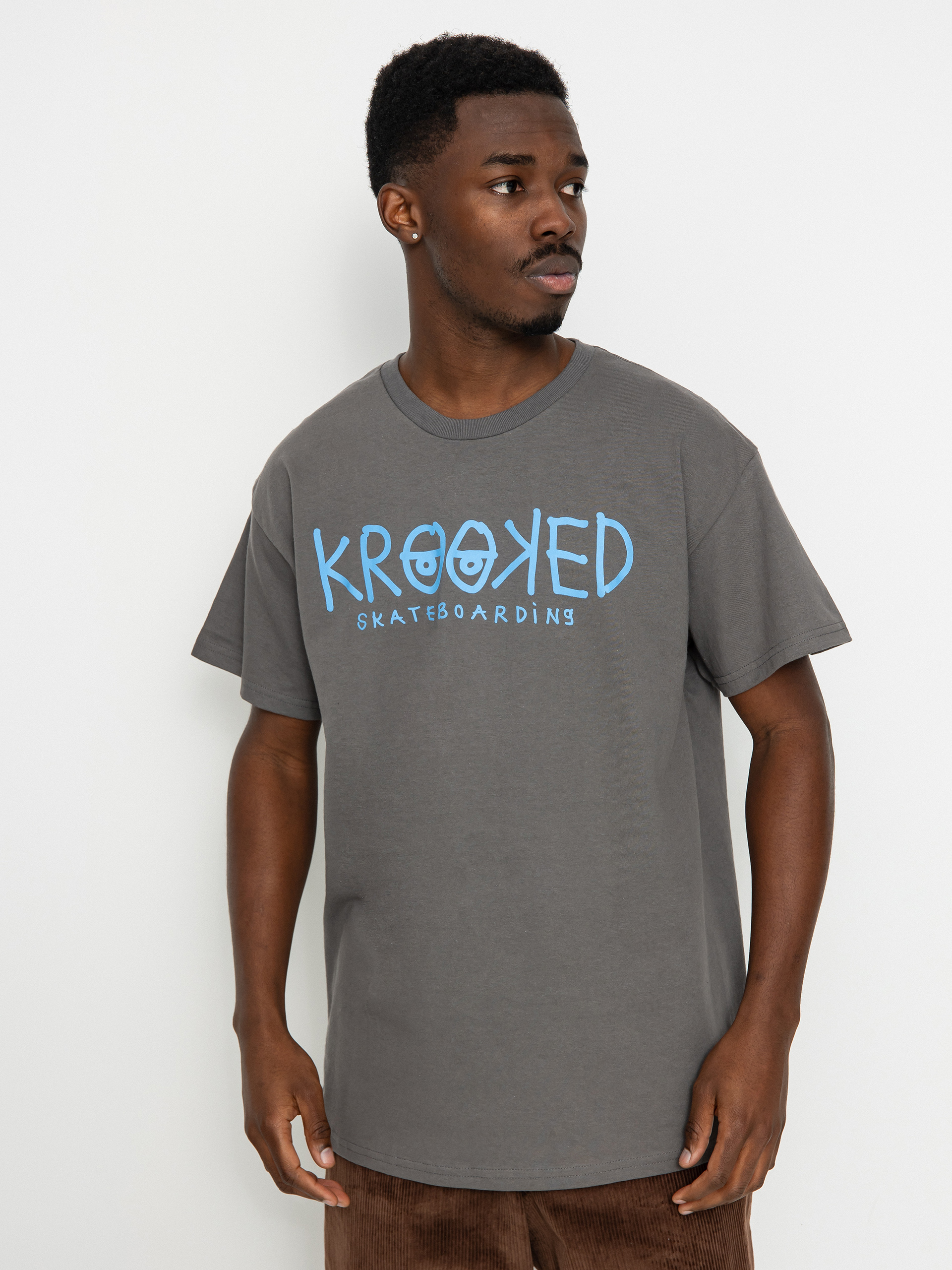 Tricou Krooked Eyes (charcoal/blue)