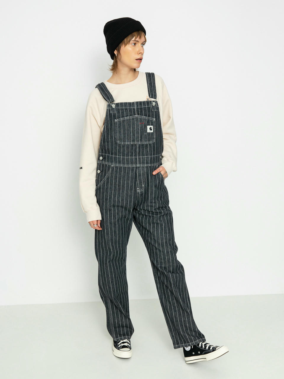 Pantaloni Carhartt WIP Orlean Bib Wmn (orlean stripe/black/white)