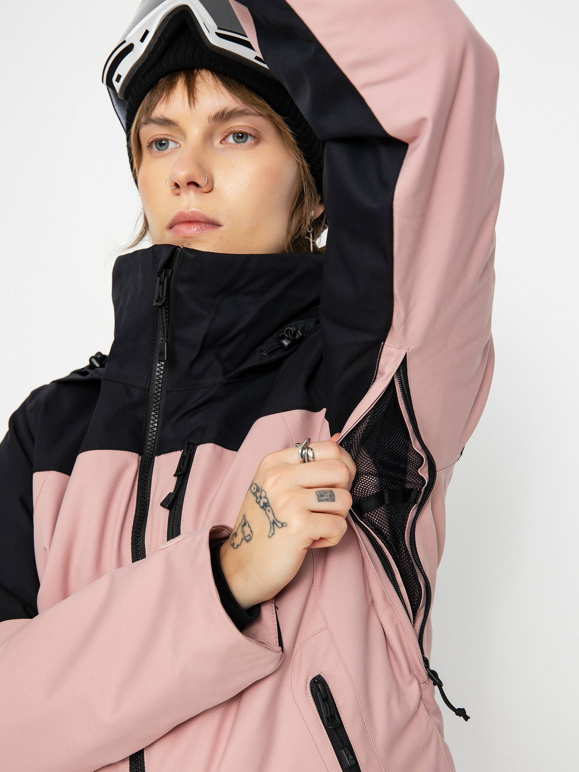 Pentru femei Geacă de snowboard Burton Lelah (true black/powder blush)