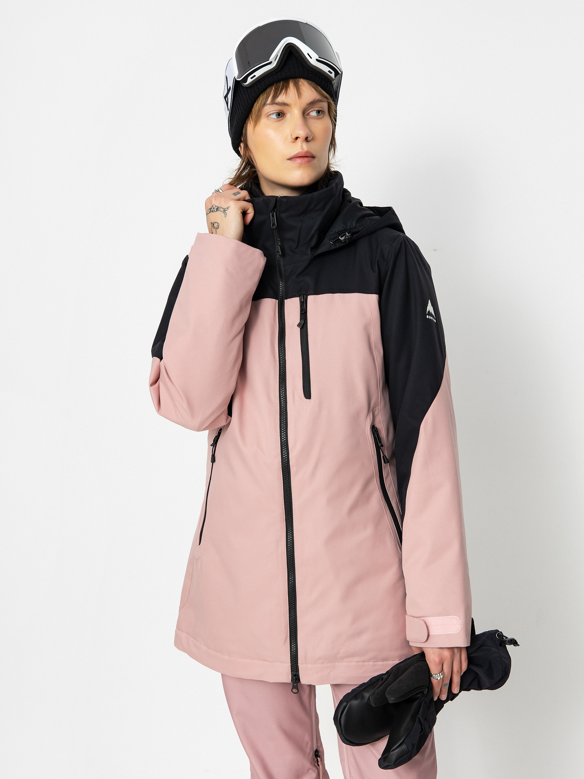 Pentru femei Geacă de snowboard Burton Lelah (true black/powder blush)