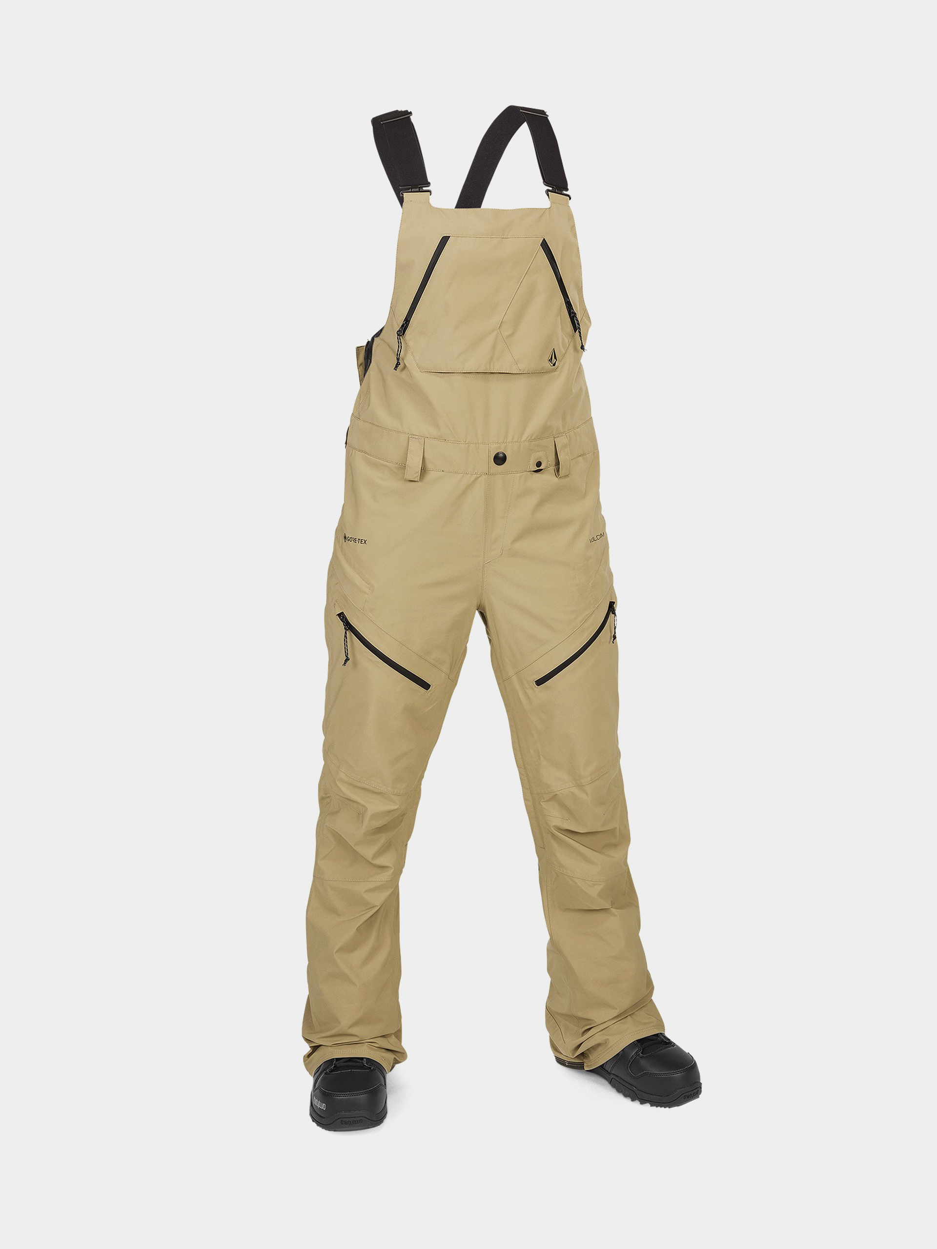 Pantaloni pentru snowboard Volcom Elm Stretch Gore Bib Overall Wmn (dark khaki)