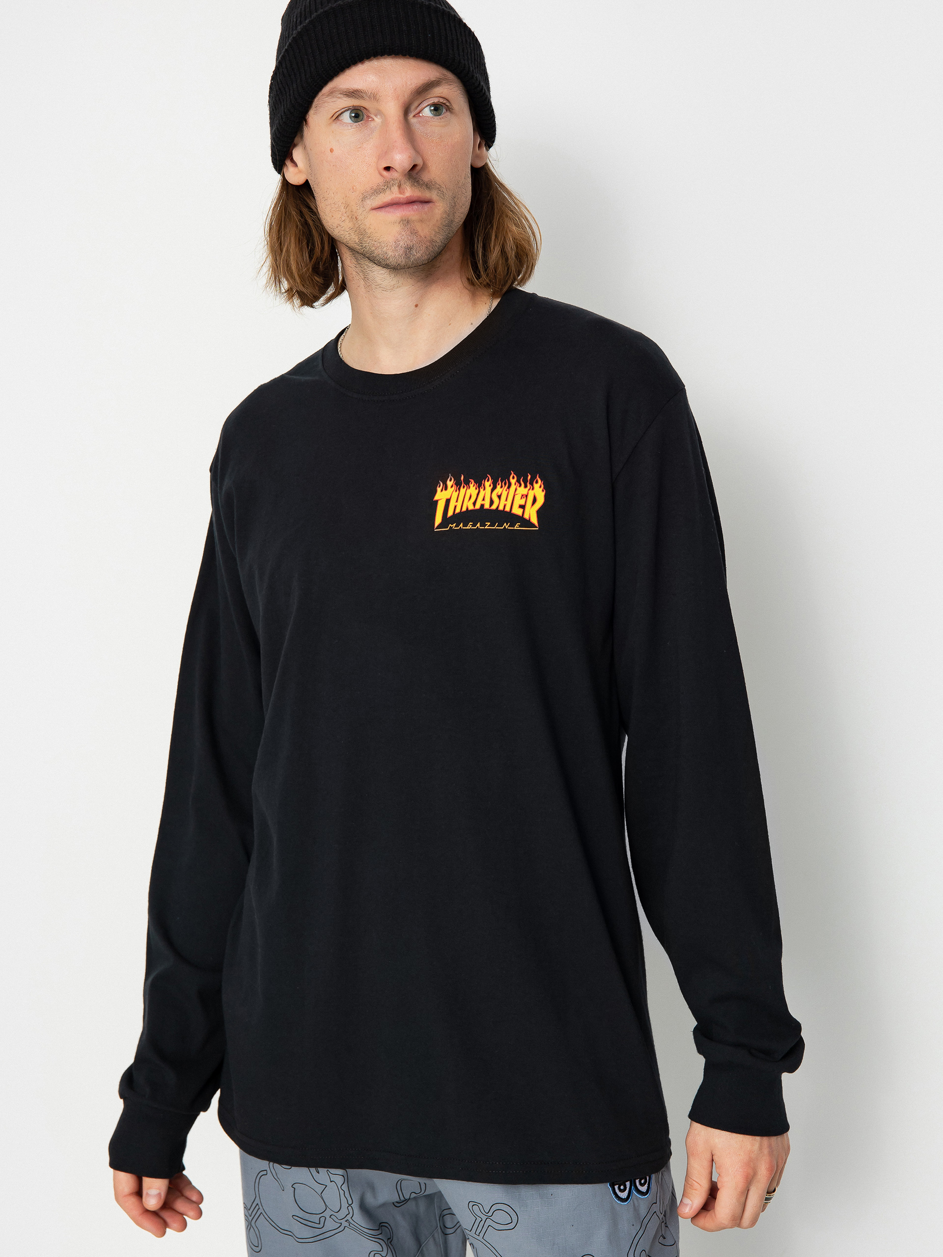 Longsleeve Santa Cruz X Thrasher Flame Dot (black)