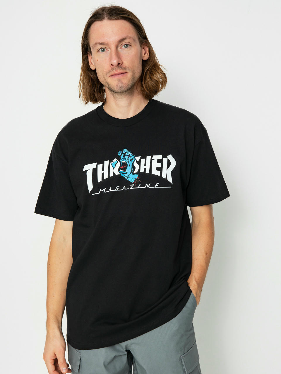 Tricou Santa Cruz X Thrasher Screaming Logo (black)