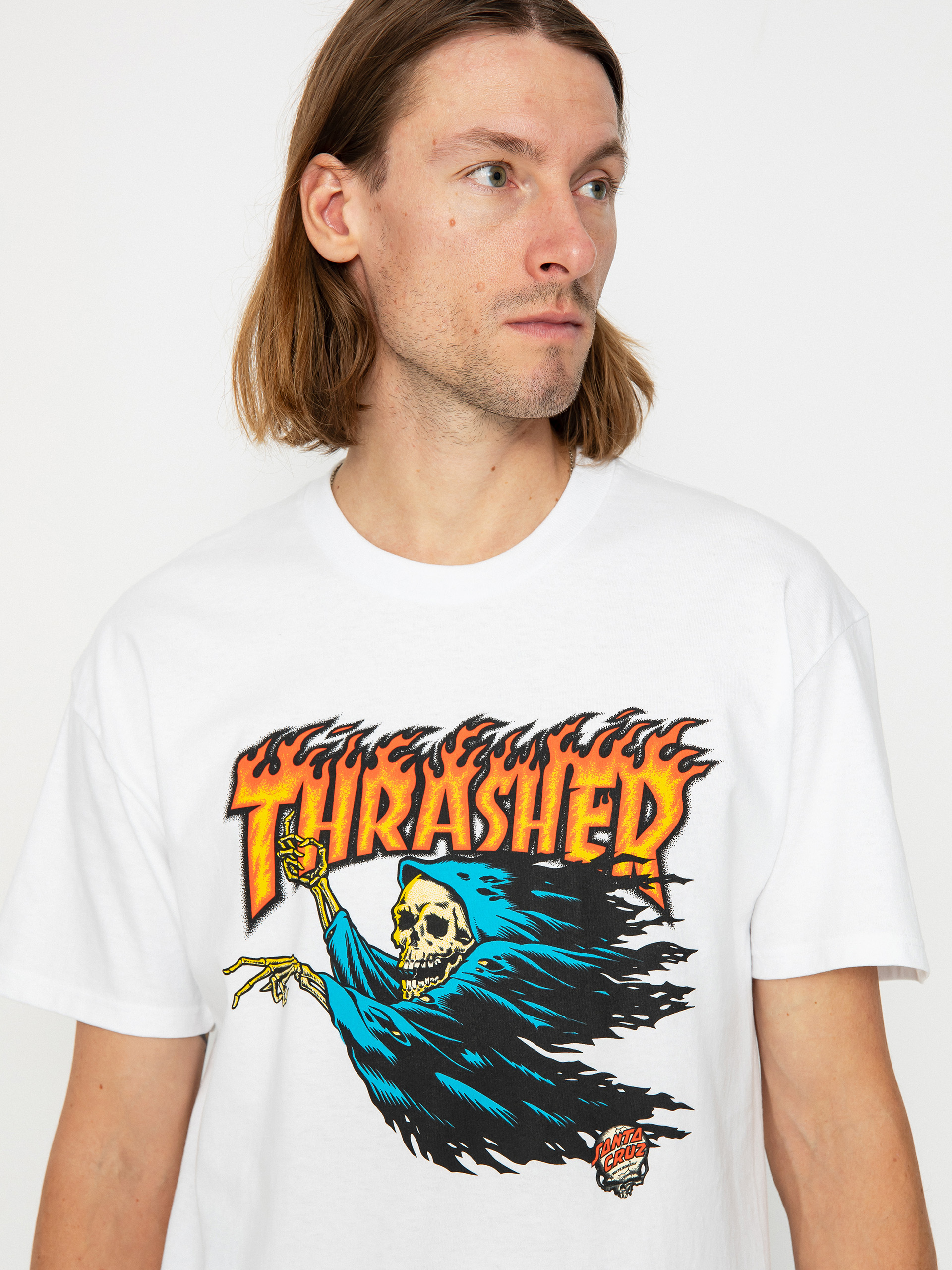 Tricou Santa Cruz X Thrasher O'Brien Reaper (white)