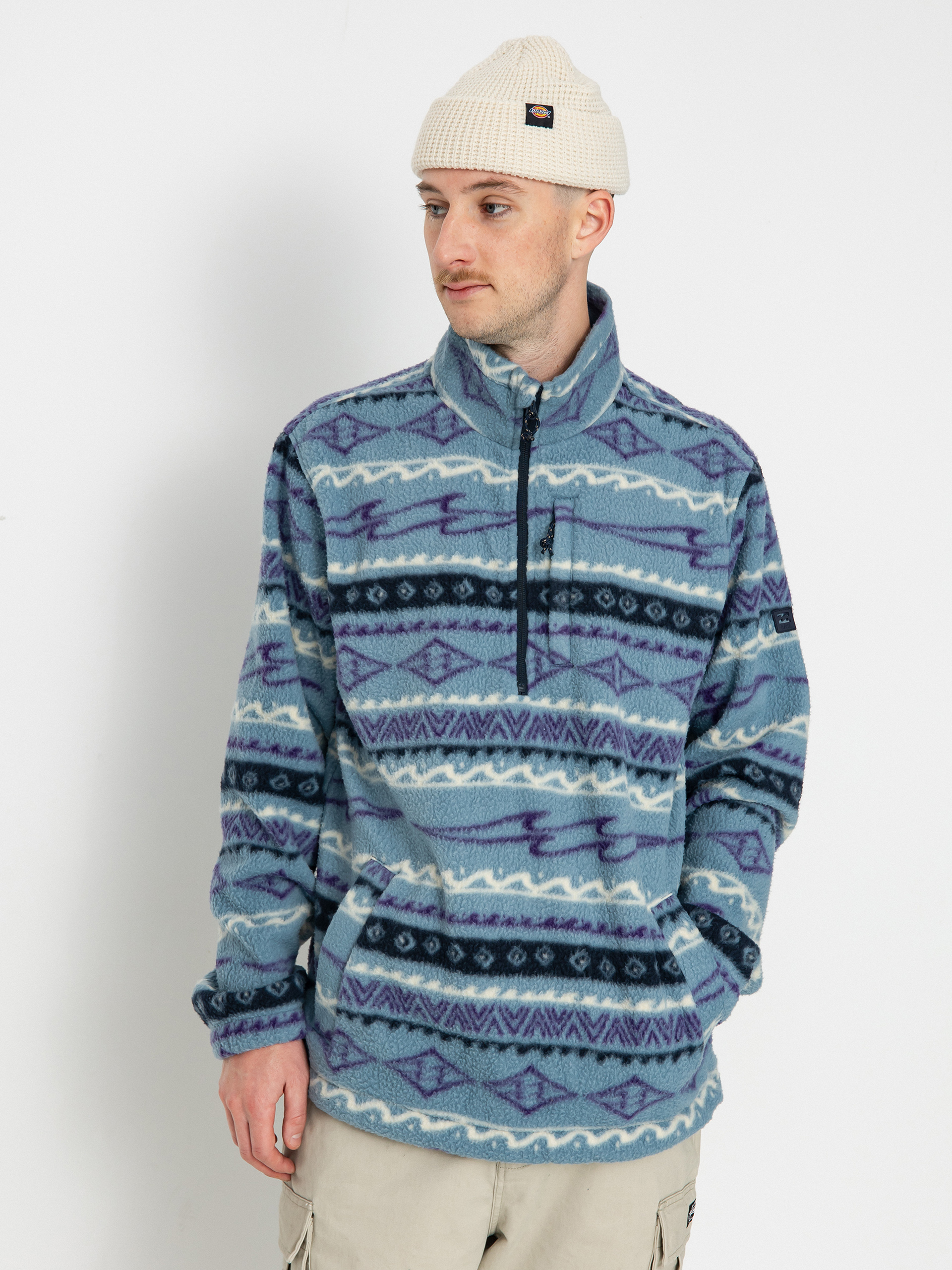 Pentru bărbați Hanorac din fleece Billabong Boundary Mock Neck (washed blue)