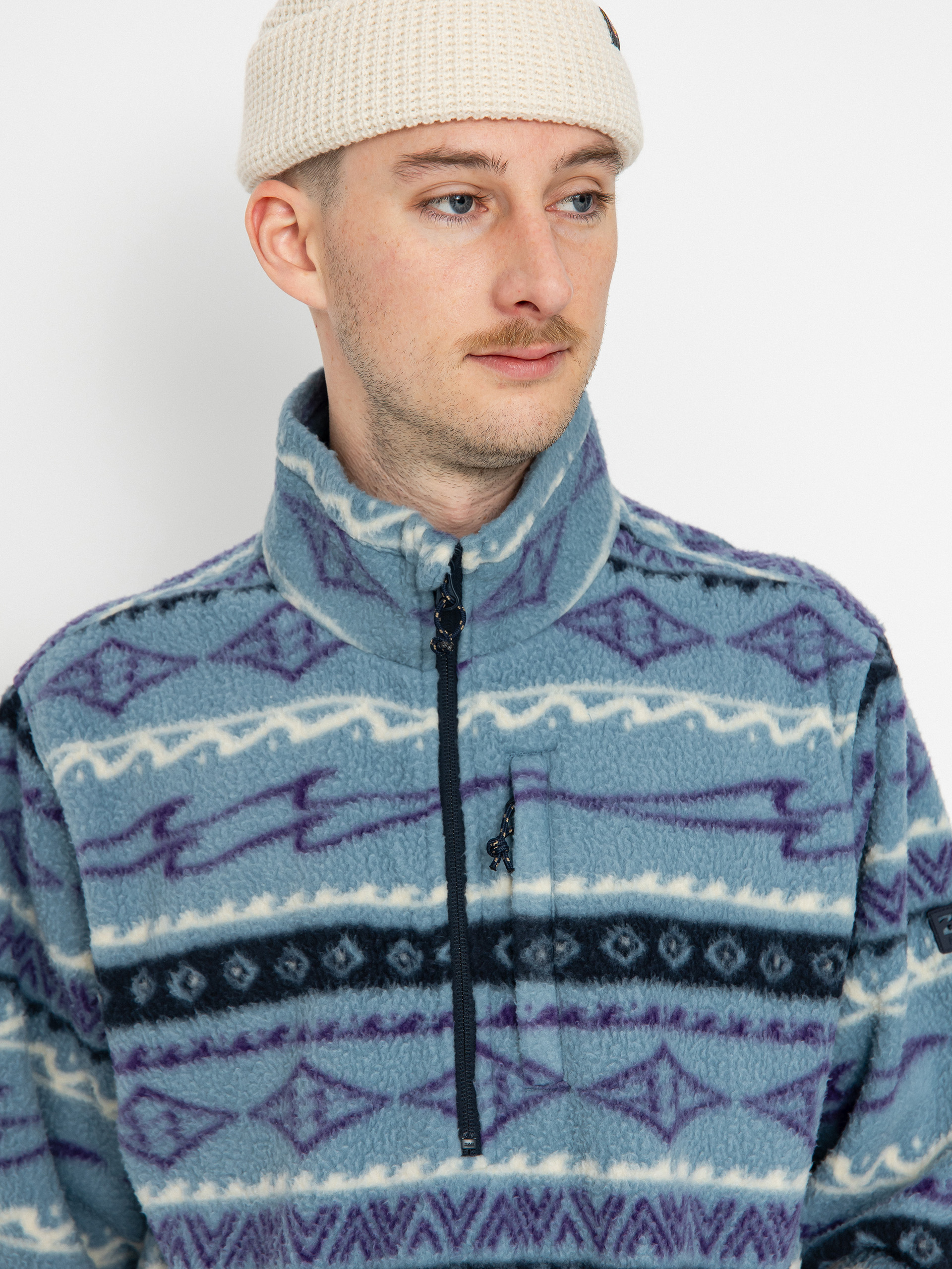 Pentru bărbați Hanorac din fleece Billabong Boundary Mock Neck (washed blue)