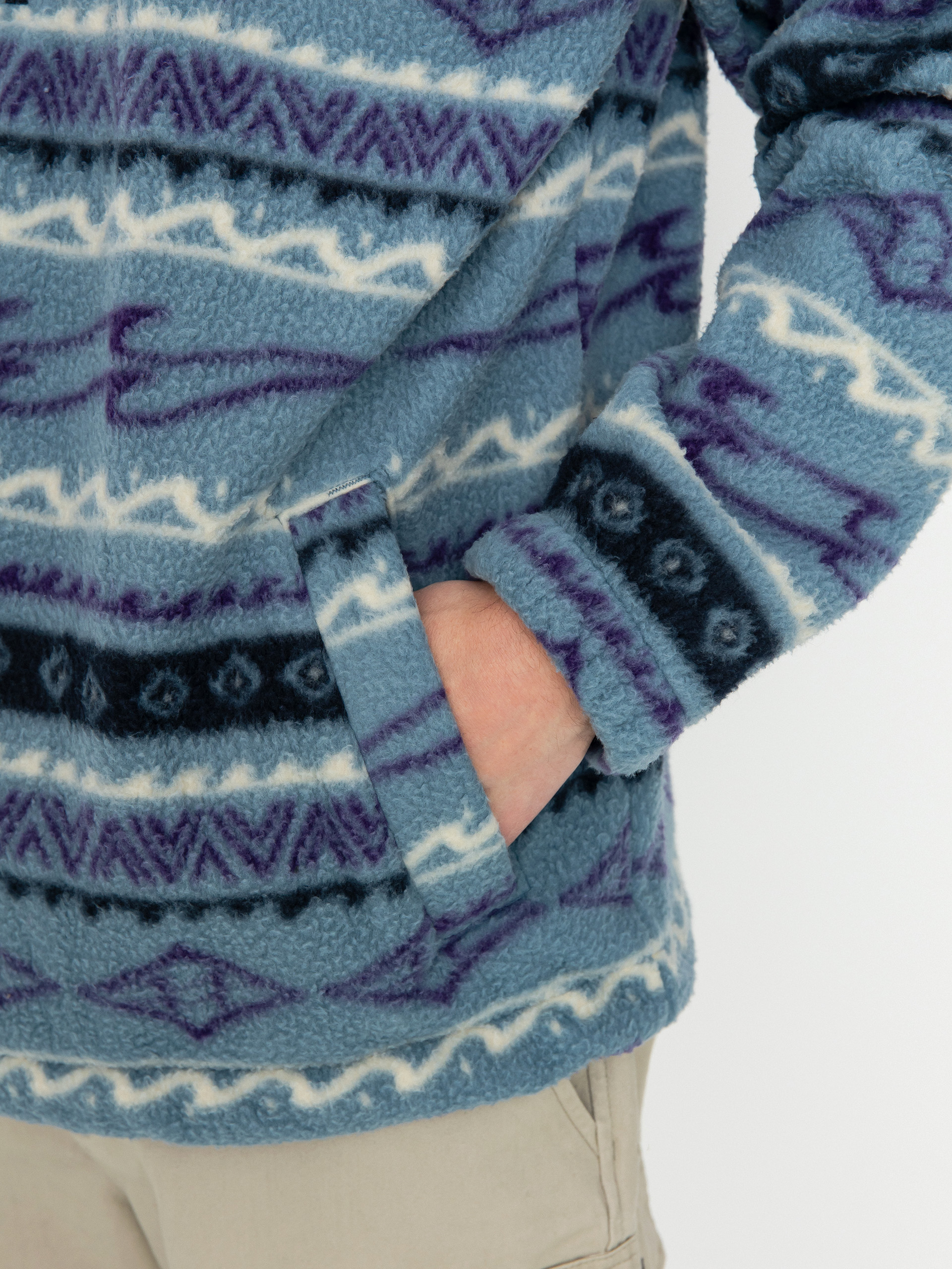 Pentru bărbați Hanorac din fleece Billabong Boundary Mock Neck (washed blue)