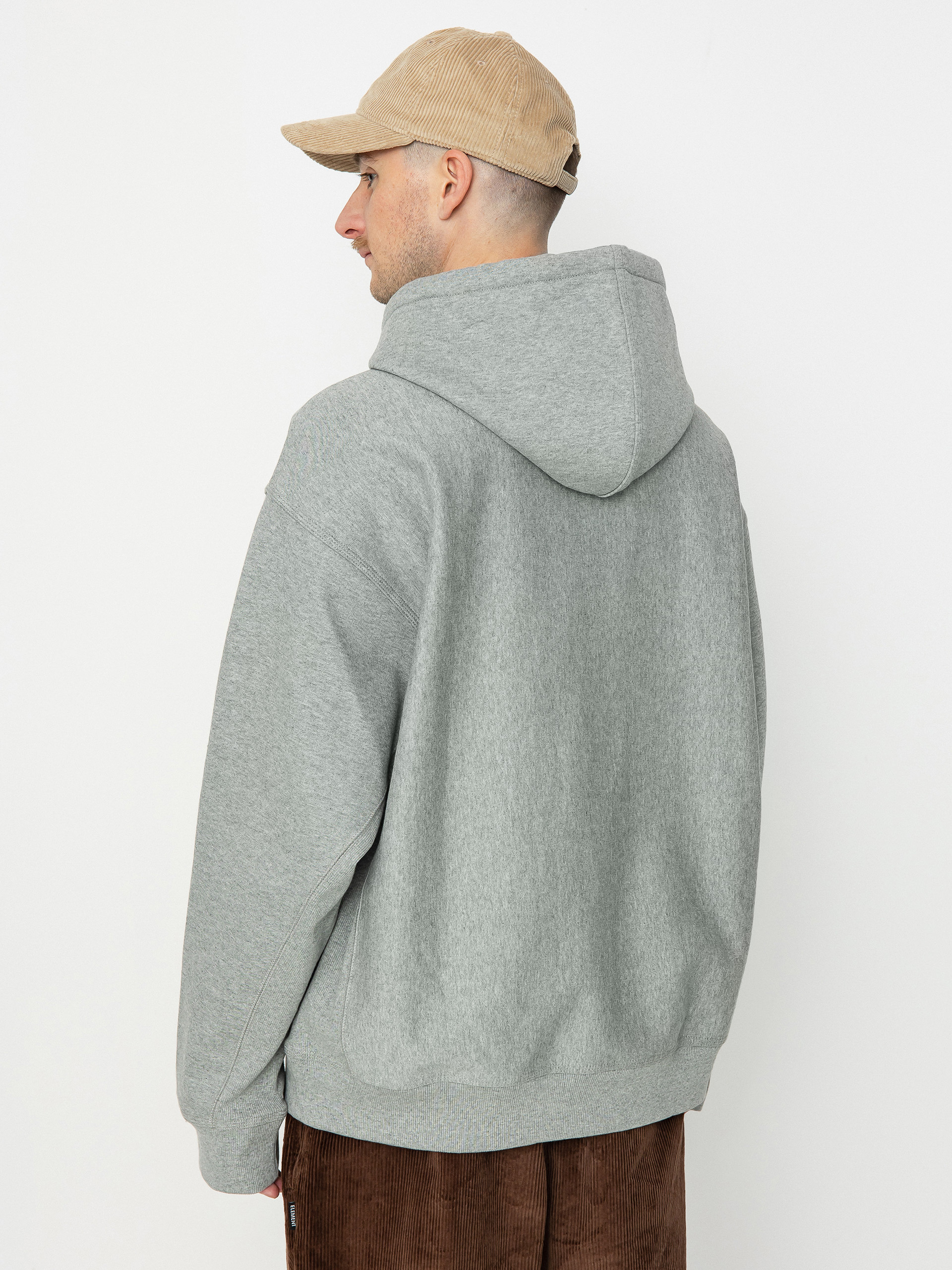 Hanorac cu glugă Carhartt WIP American Script HD (grey heather)
