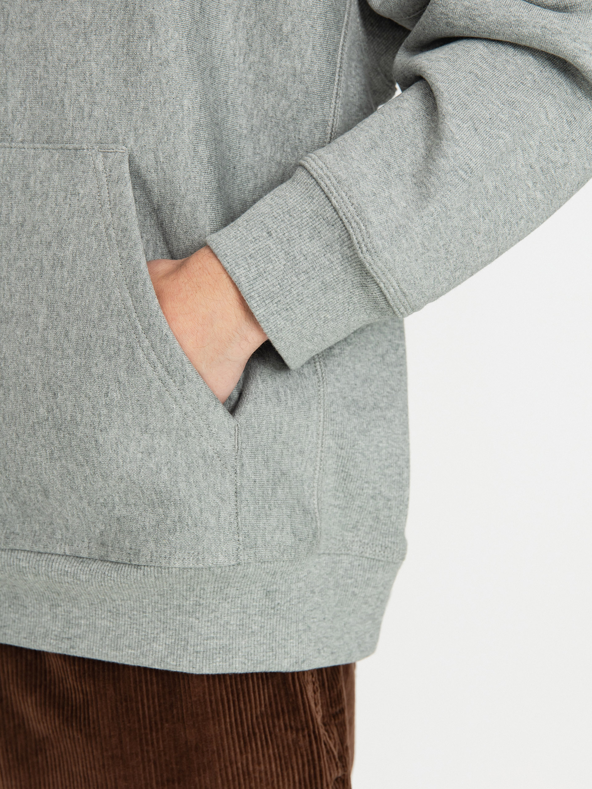 Hanorac cu glugă Carhartt WIP American Script HD (grey heather)