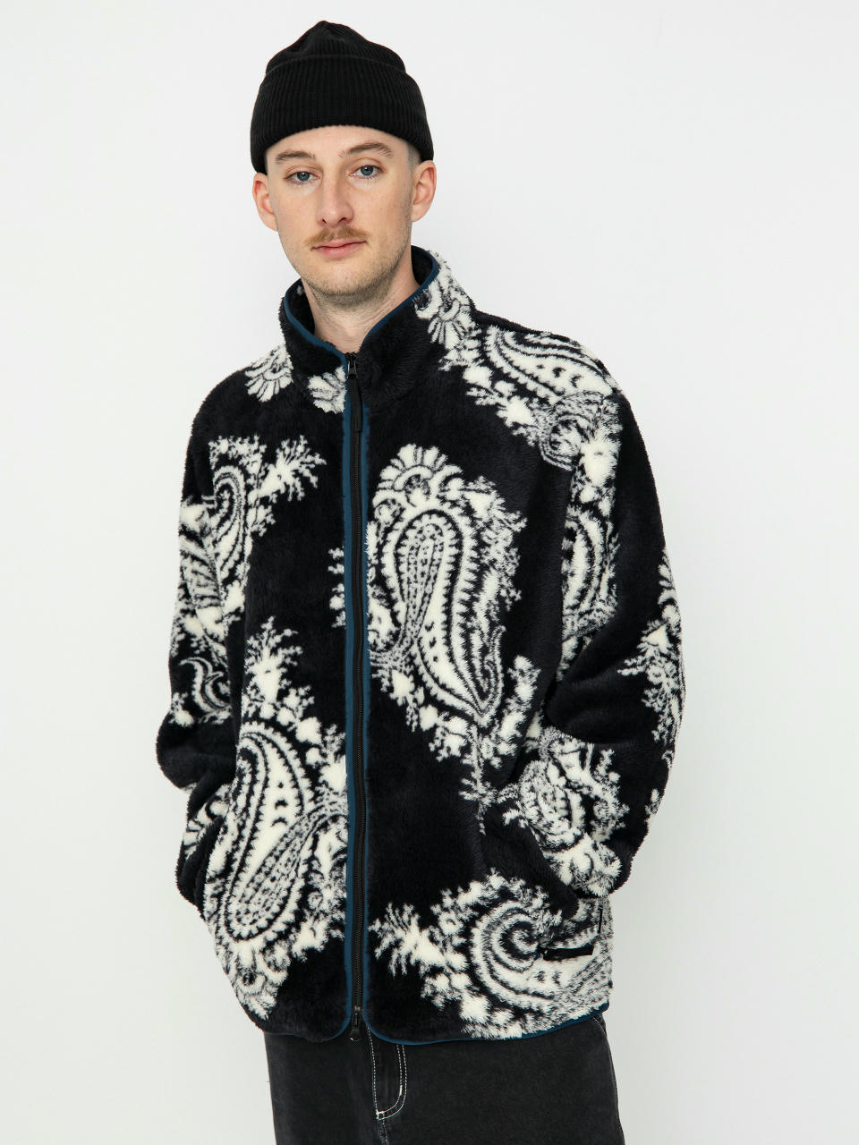 Hanorac din fleece Carhartt WIP Jebson (paisley big print black/squid)