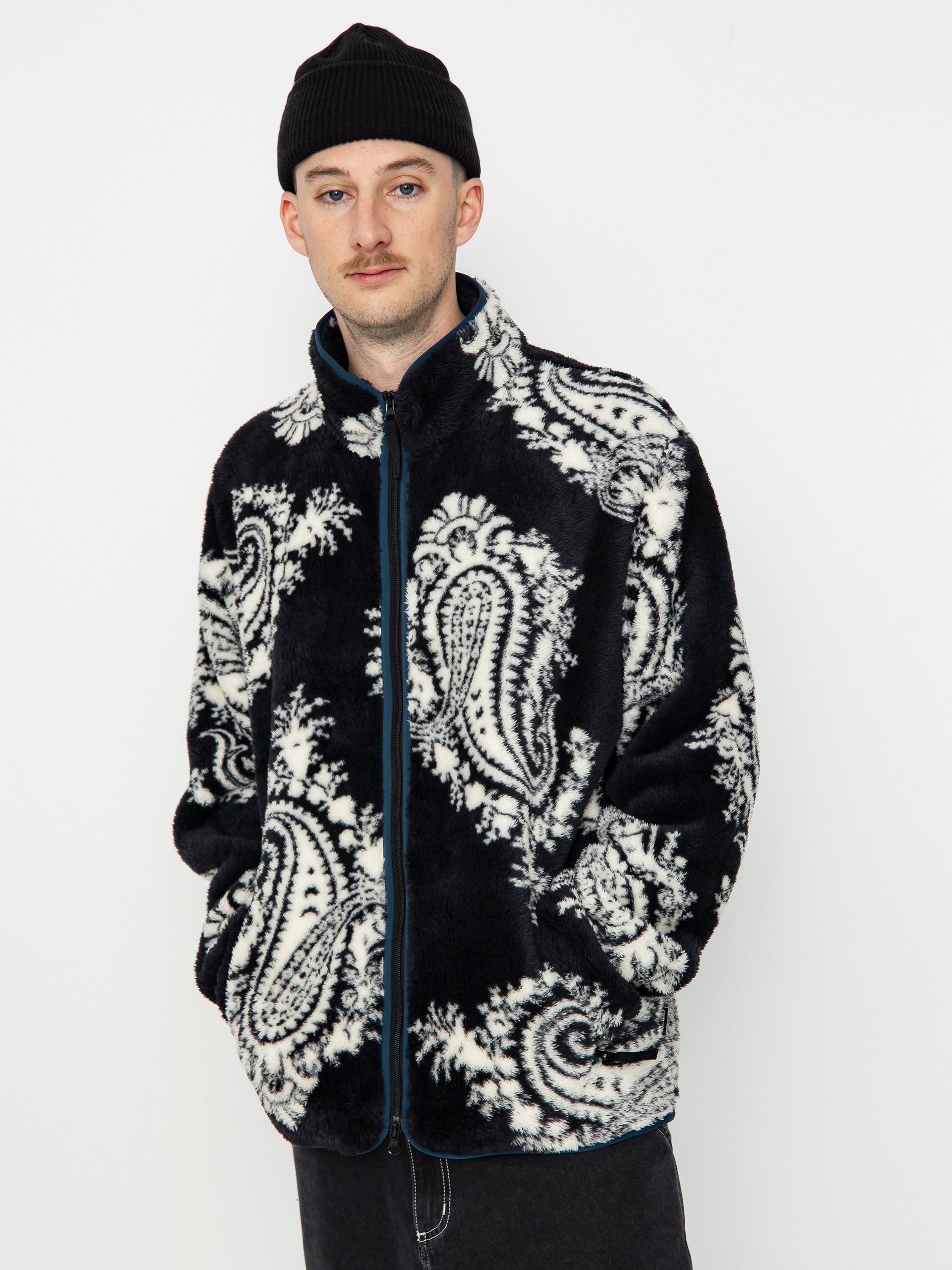 Pentru bărbați Hanorac din fleece Carhartt WIP Jebson (paisley big print black/squid)