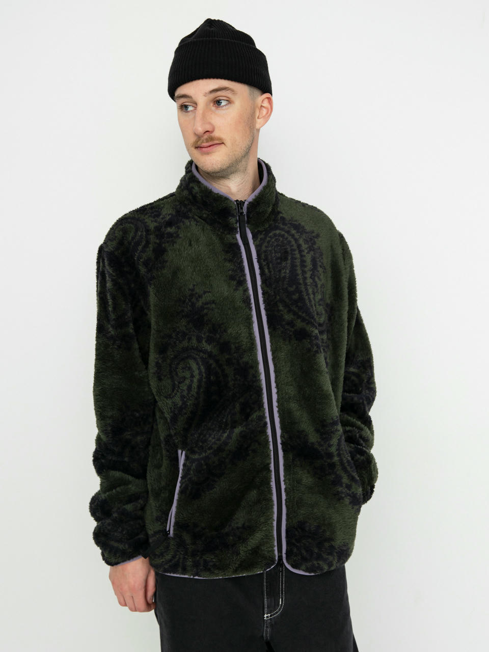 Hanorac din fleece Carhartt WIP Kurtka Jebson (paisley big print plant/glassy purple)