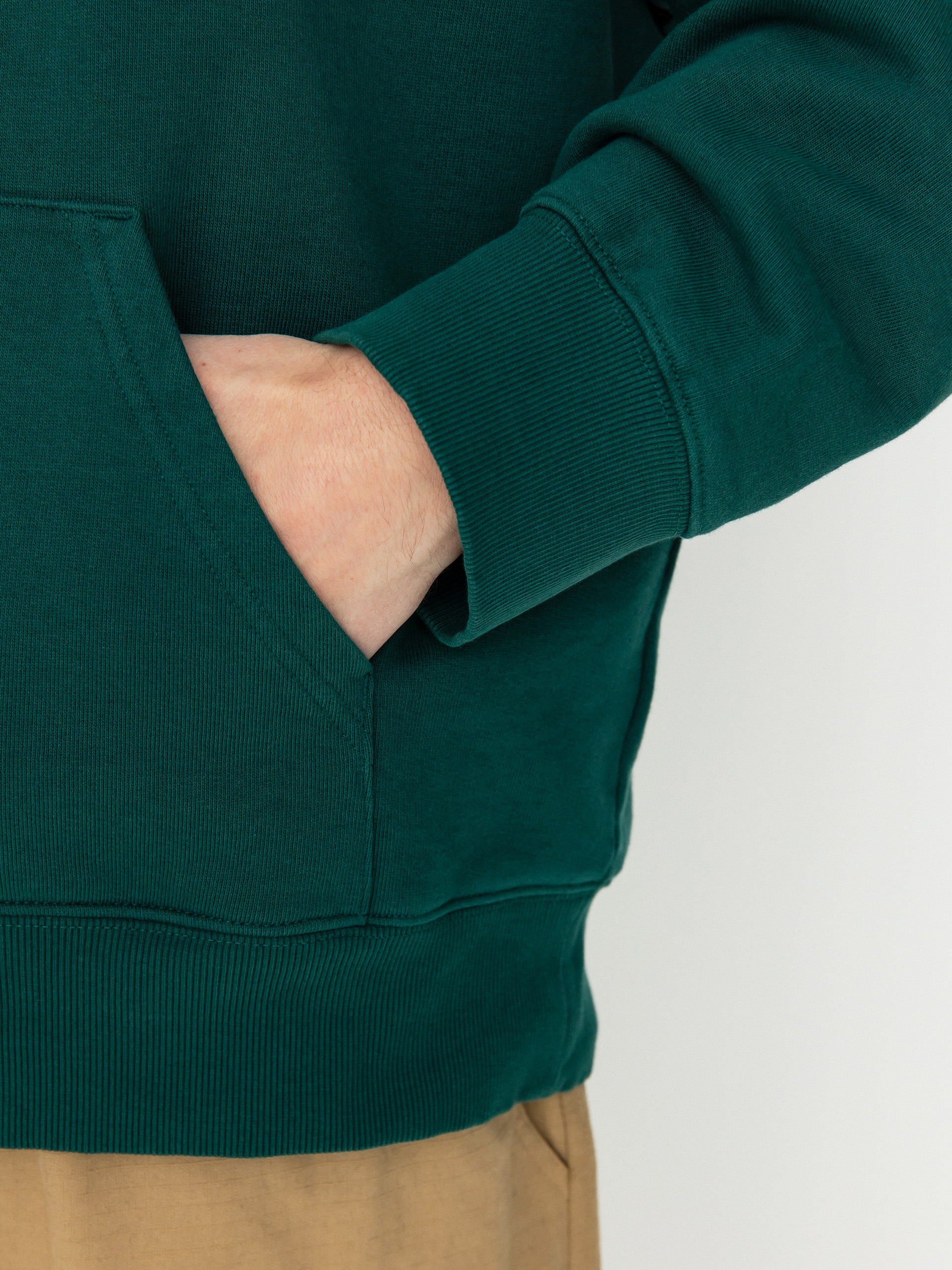 Hanorac cu glugă Carhartt WIP Onyx Script HD (chervil/white)