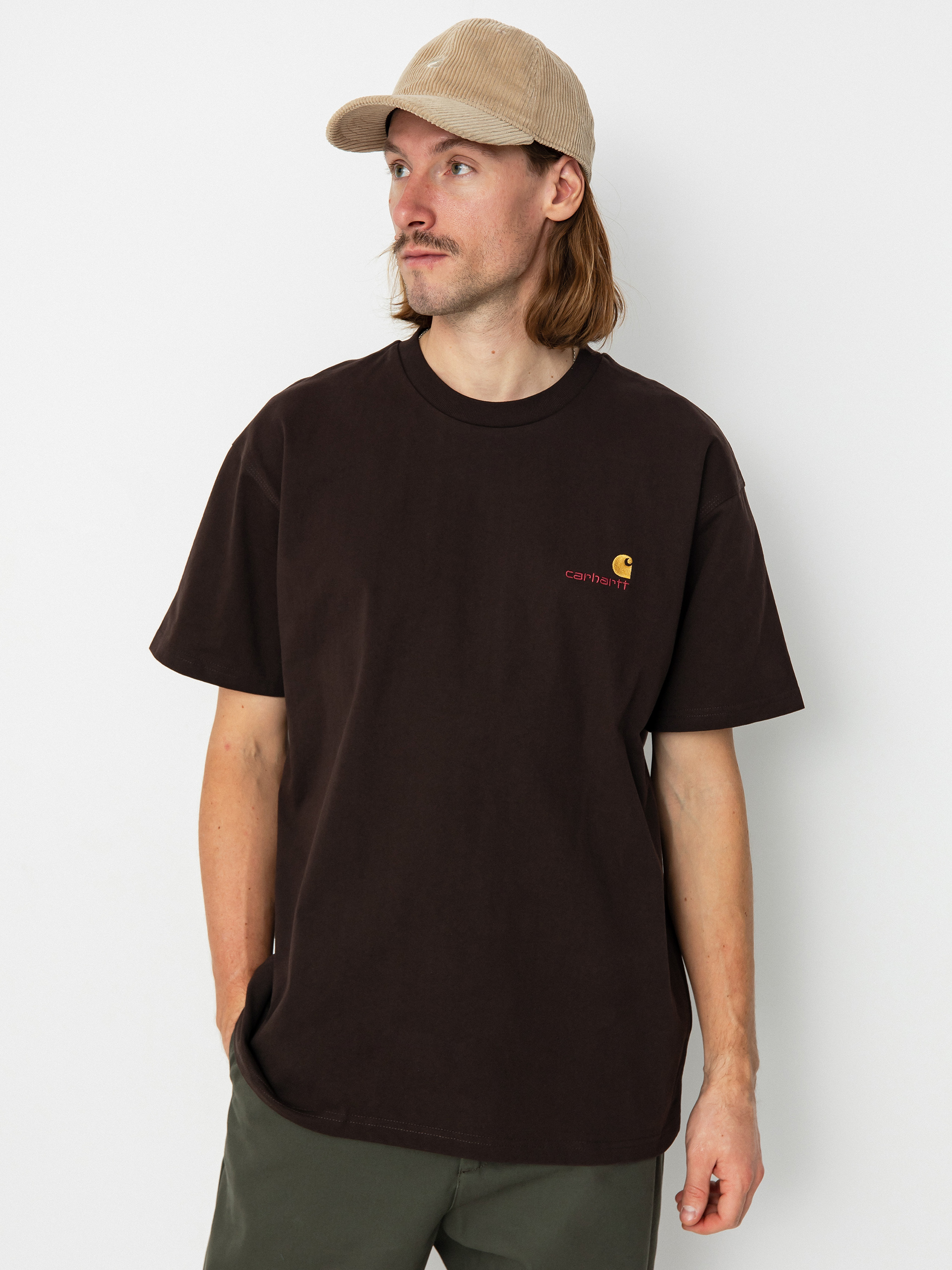 Tricou Carhartt WIP American Script (tobacco)