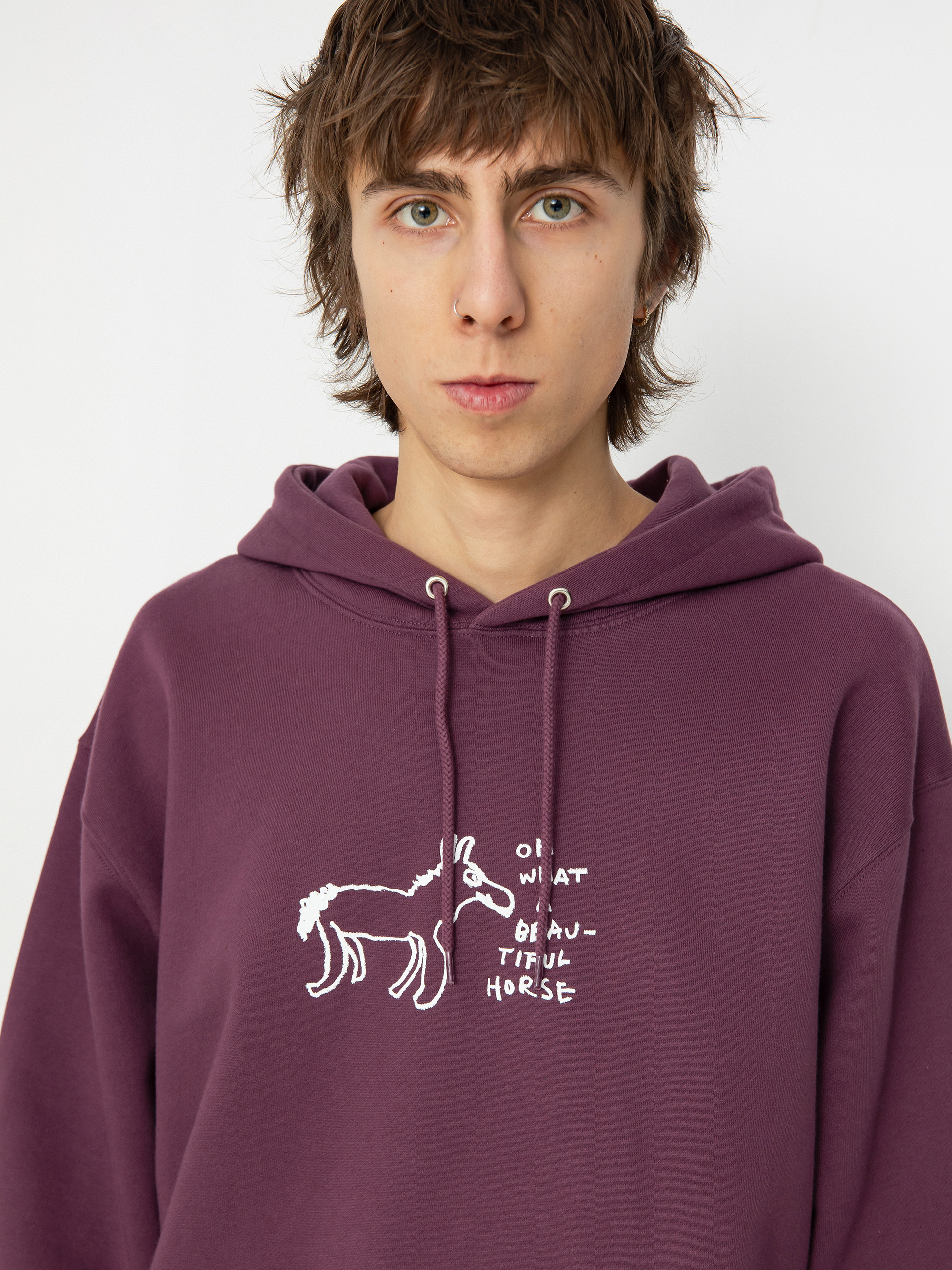 Hanorac cu glugă Polar Skate Beautiful Horses Dave HD (plum)