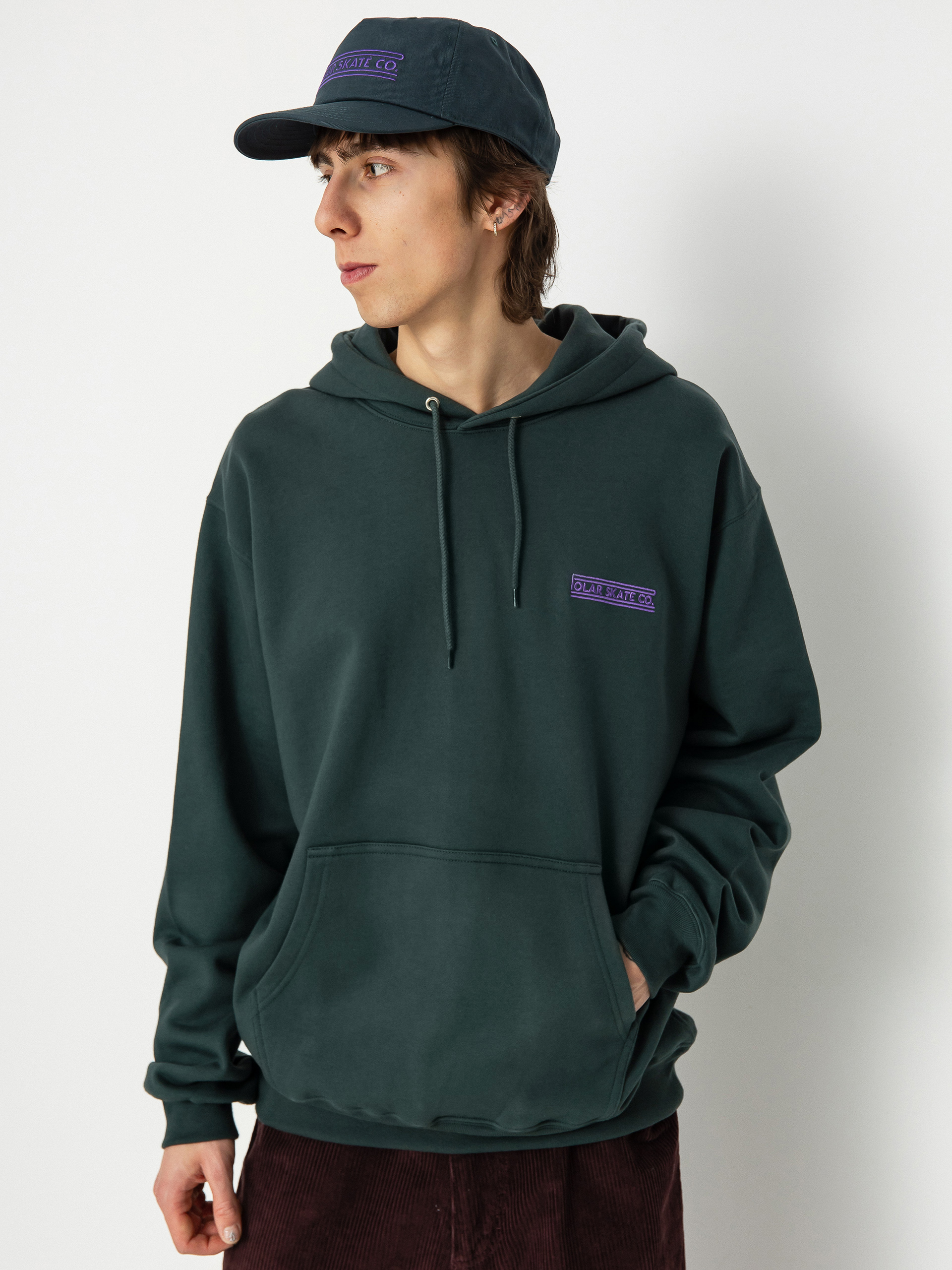 Hanorac cu glugă Polar Skate Stretch Logo Dave HD (dark teal)