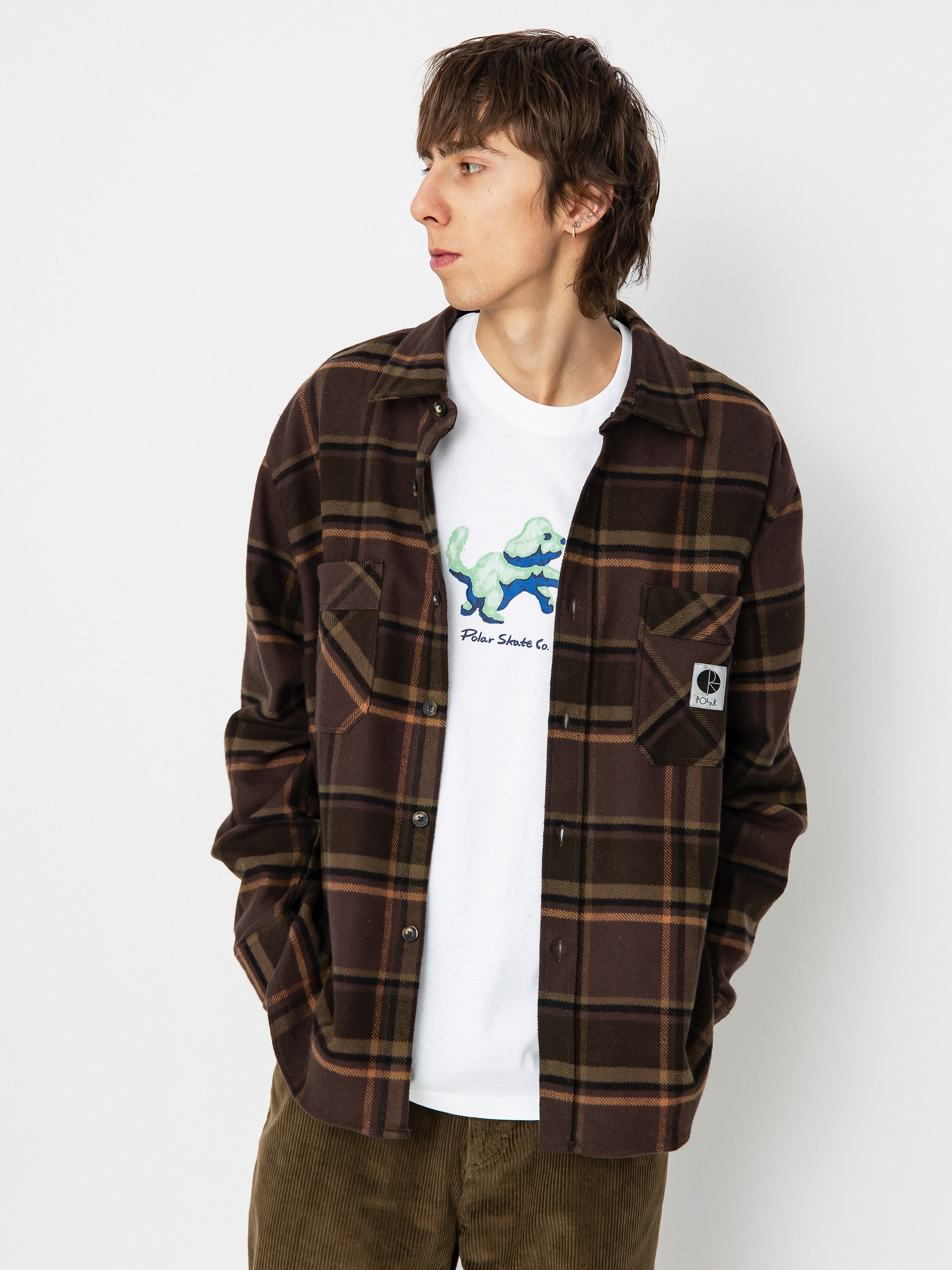 Cămașă Polar Skate Mike Flannel (brown/mauve)