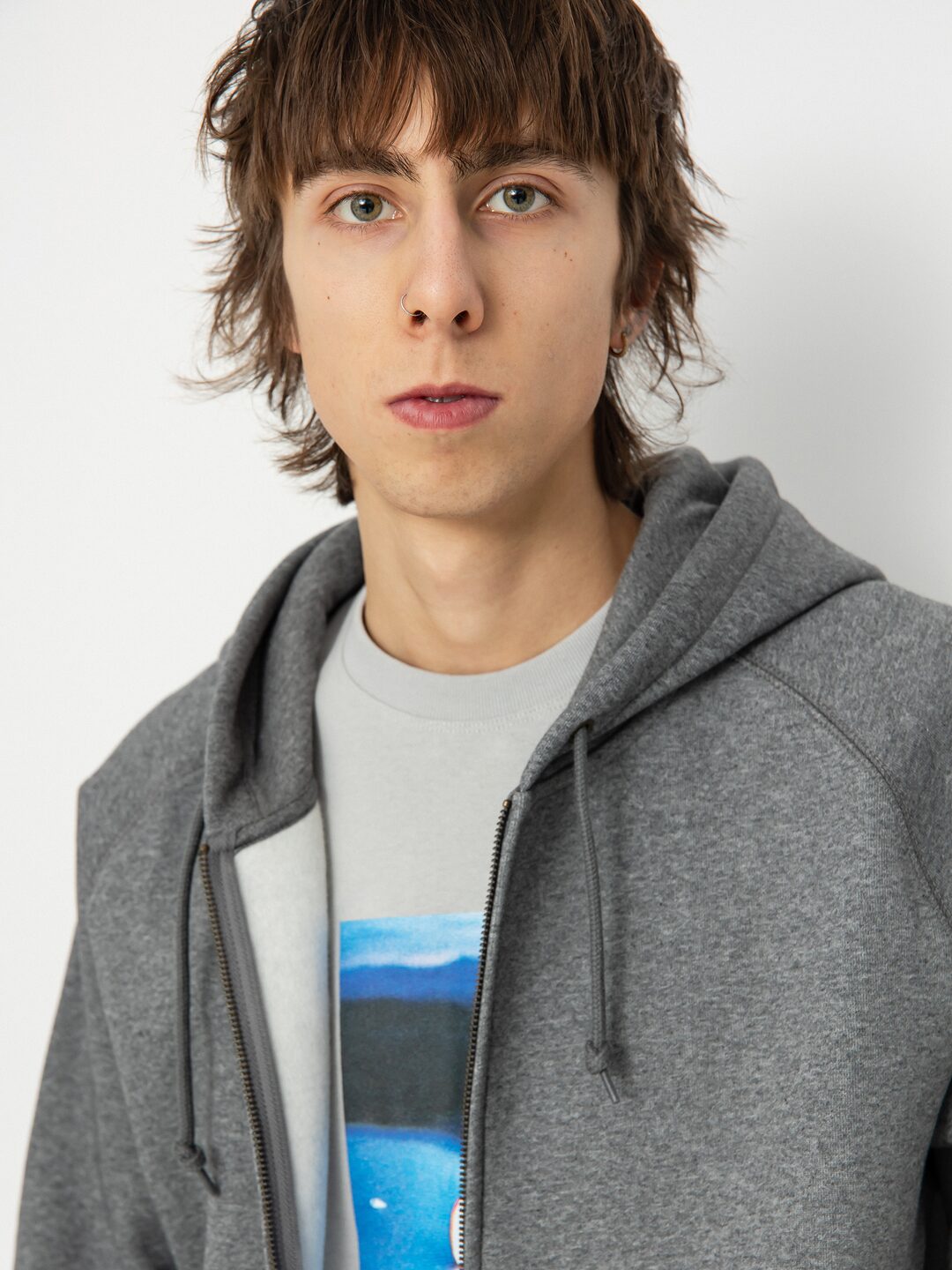 Hanorac cu glugă Carhartt WIP Chase ZHD (dark grey heather/gold)