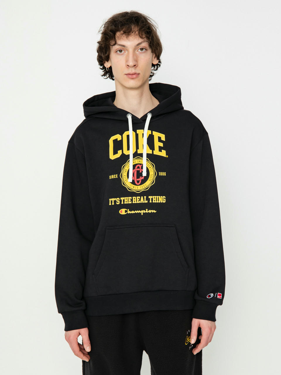 Hanorac cu glugă Champion X Coca Cola Hooded Sweatshirt 220180 (nbk)