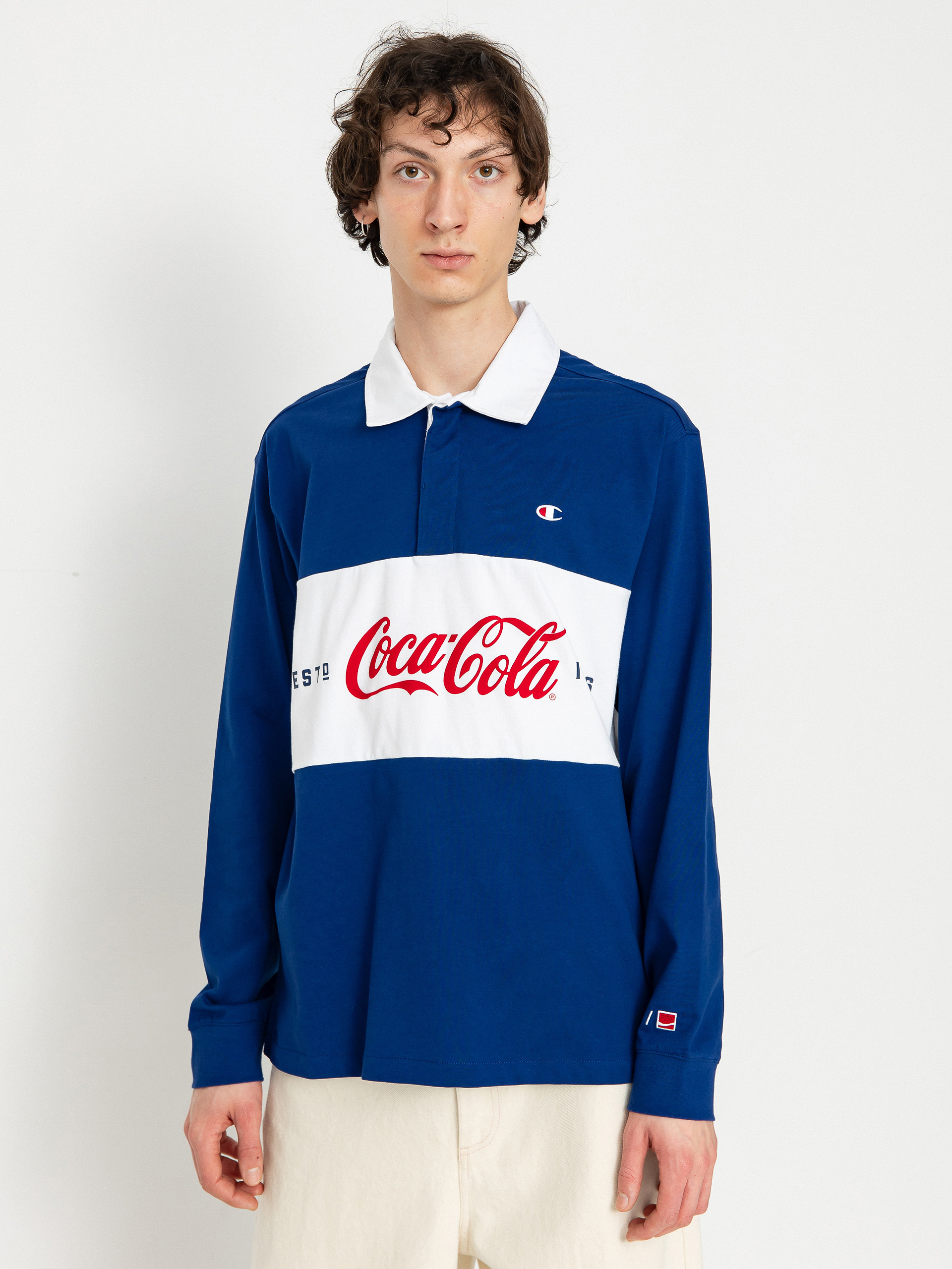 Tricou polo Champion X Coca Cola Striped 220185 (bwb/wht)