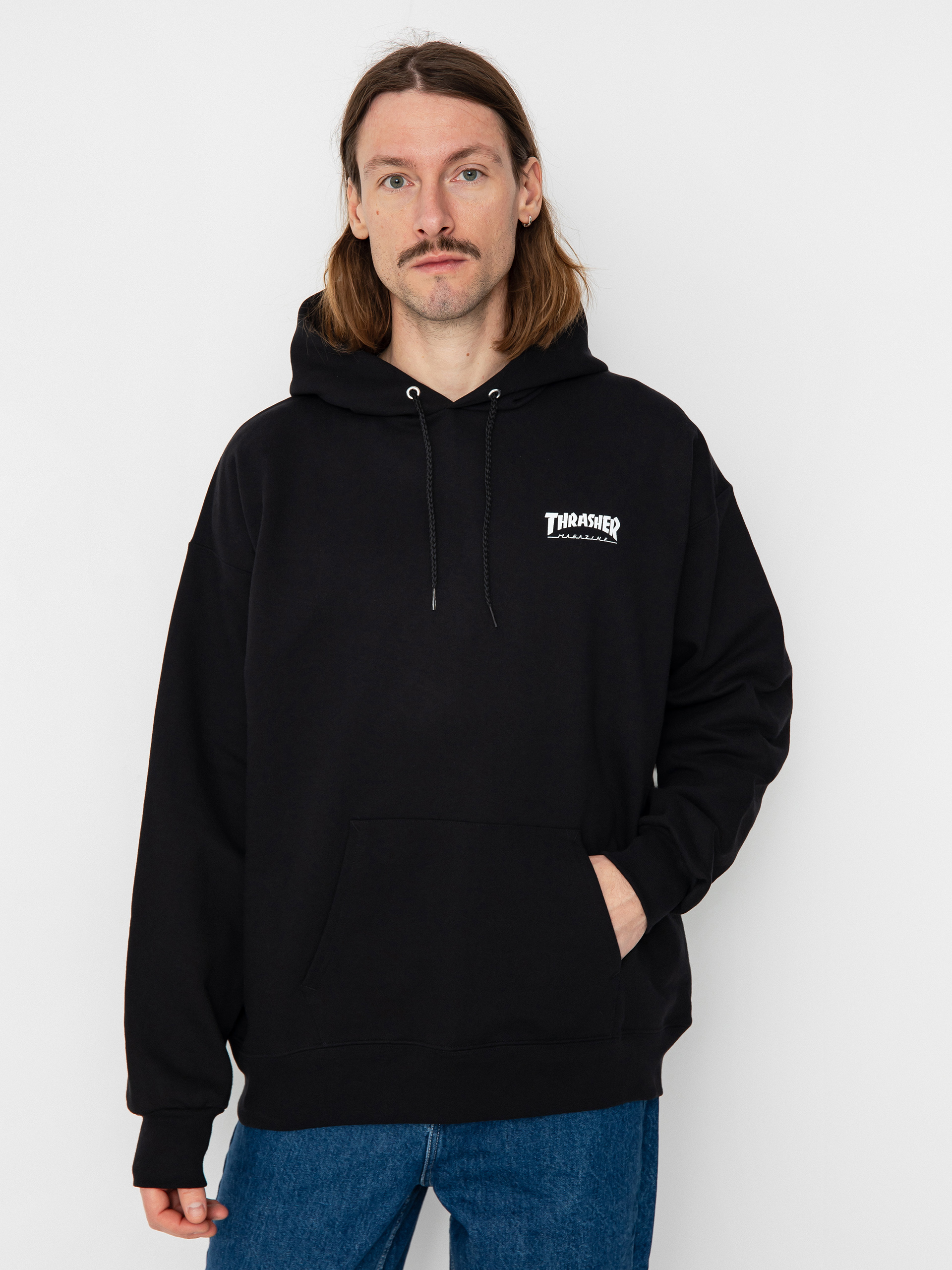 Hanorac cu glugă Thrasher Little HD (black)